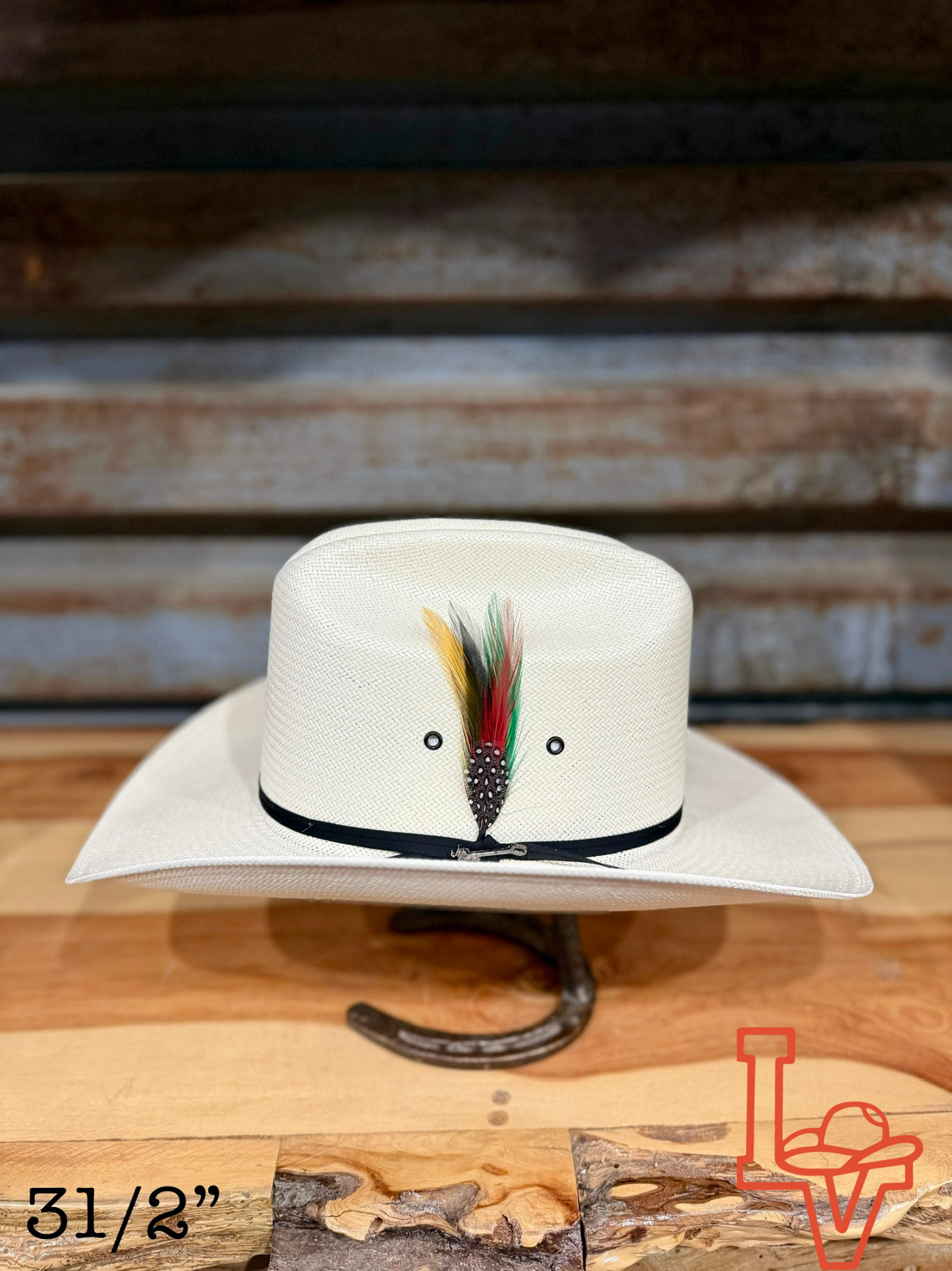Stetson 10x Spartan 81 BK Eye W Straw Cowboy Hat Regular Crown Natural