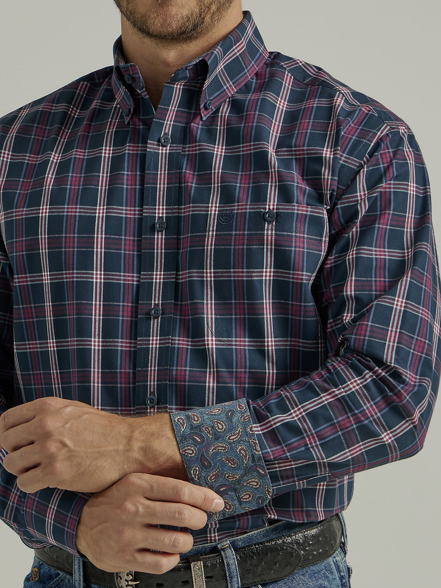 Navy Fuschia Plaid
