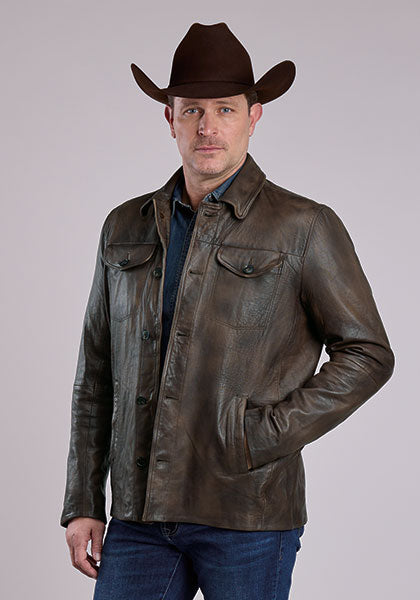 Stetson Men's Brown Leather Jacket Brown