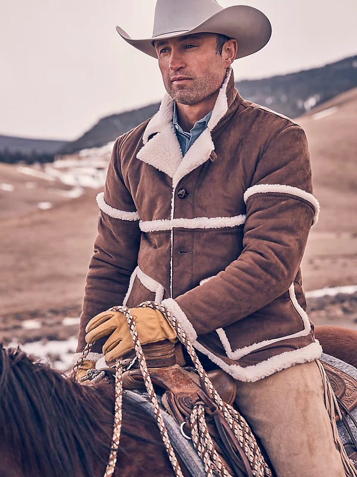 Men Wrangler® Cowboy Jacket - Sherpa Lined Helzer