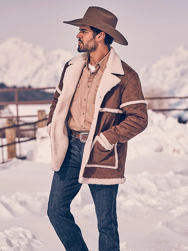 Men Wrangler® Cowboy Jacket - Sherpa Lined Helzer