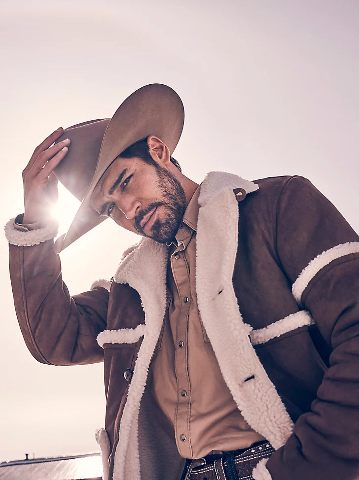 Men Wrangler® Cowboy Jacket - Sherpa Lined Helzer