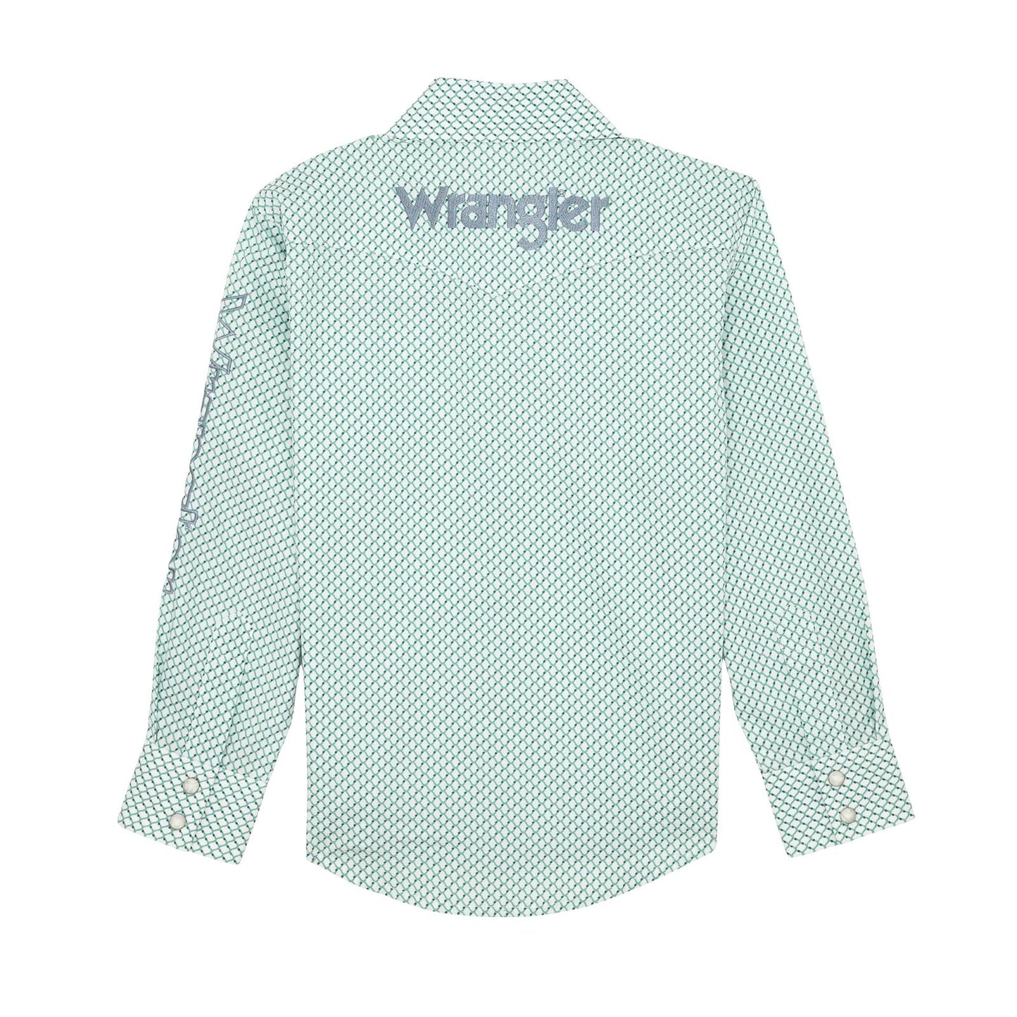 Boys Logo Long Sleeve Shirt White/Teal