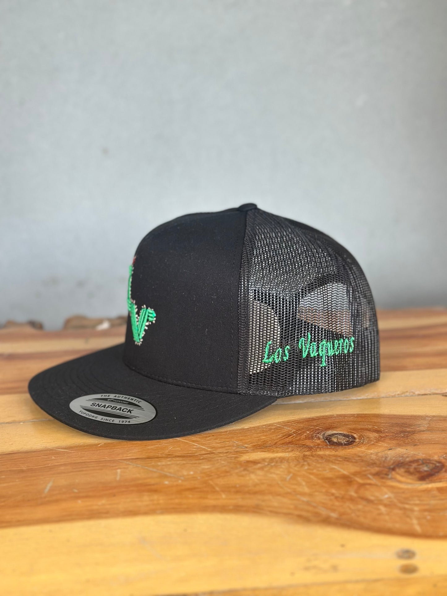 Los Vaqueros LV Cactus Logo Snapback Black