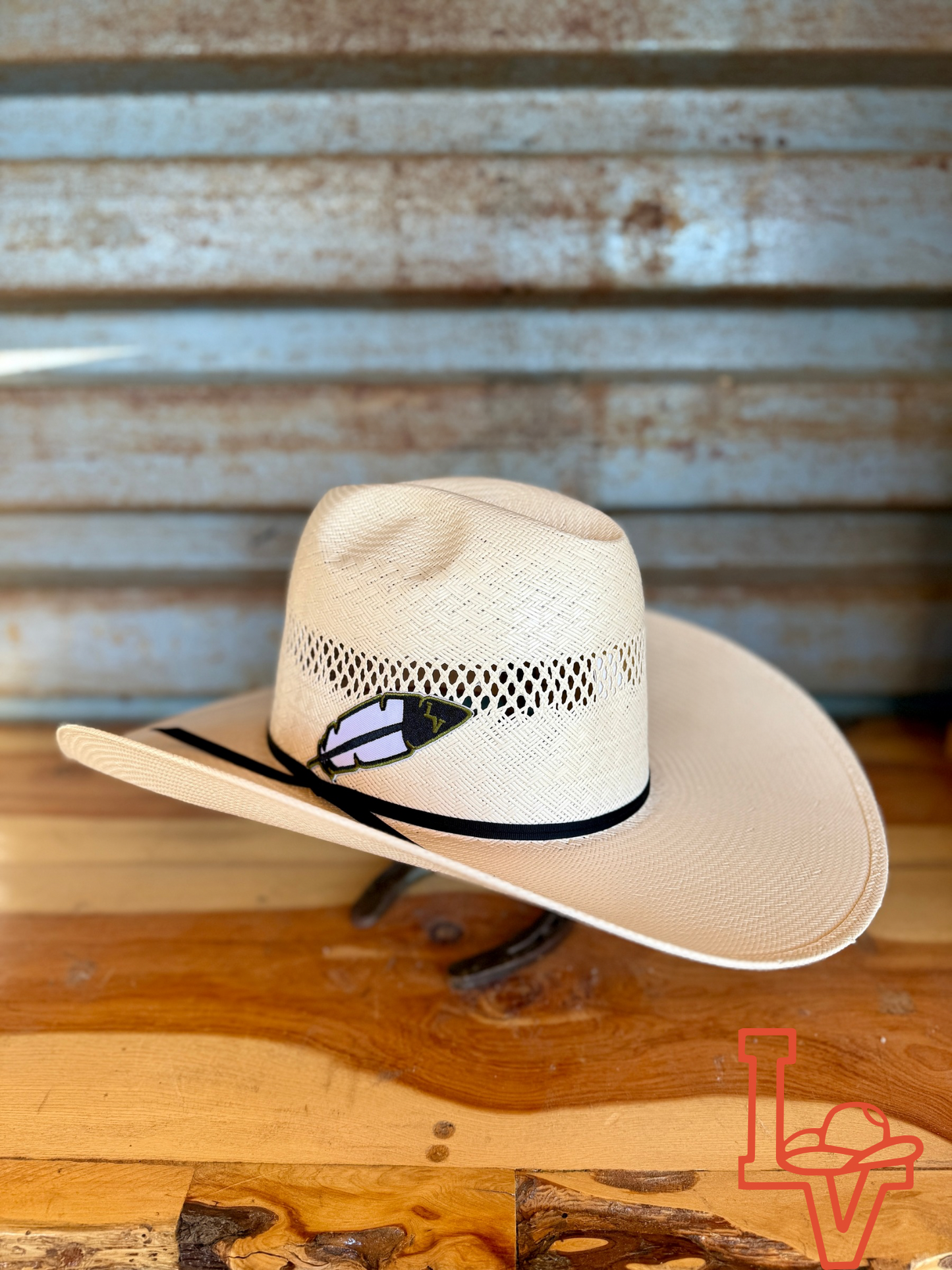 Valtierra Straw Hat Regular Crown Rolling Dice White