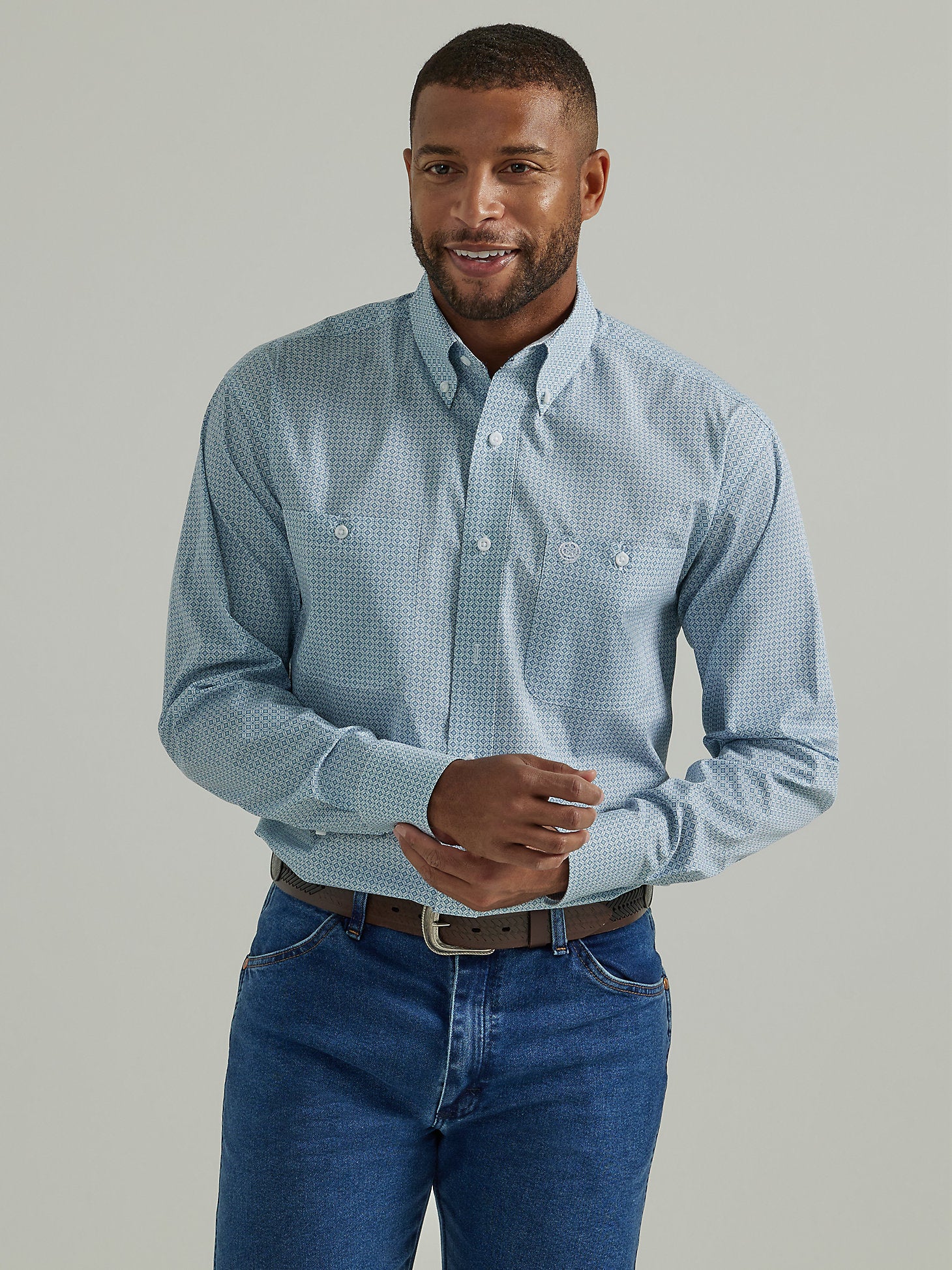 george men's long sleeve dress shirt George Men's Classic Dress Shirt, Size: Large, Black