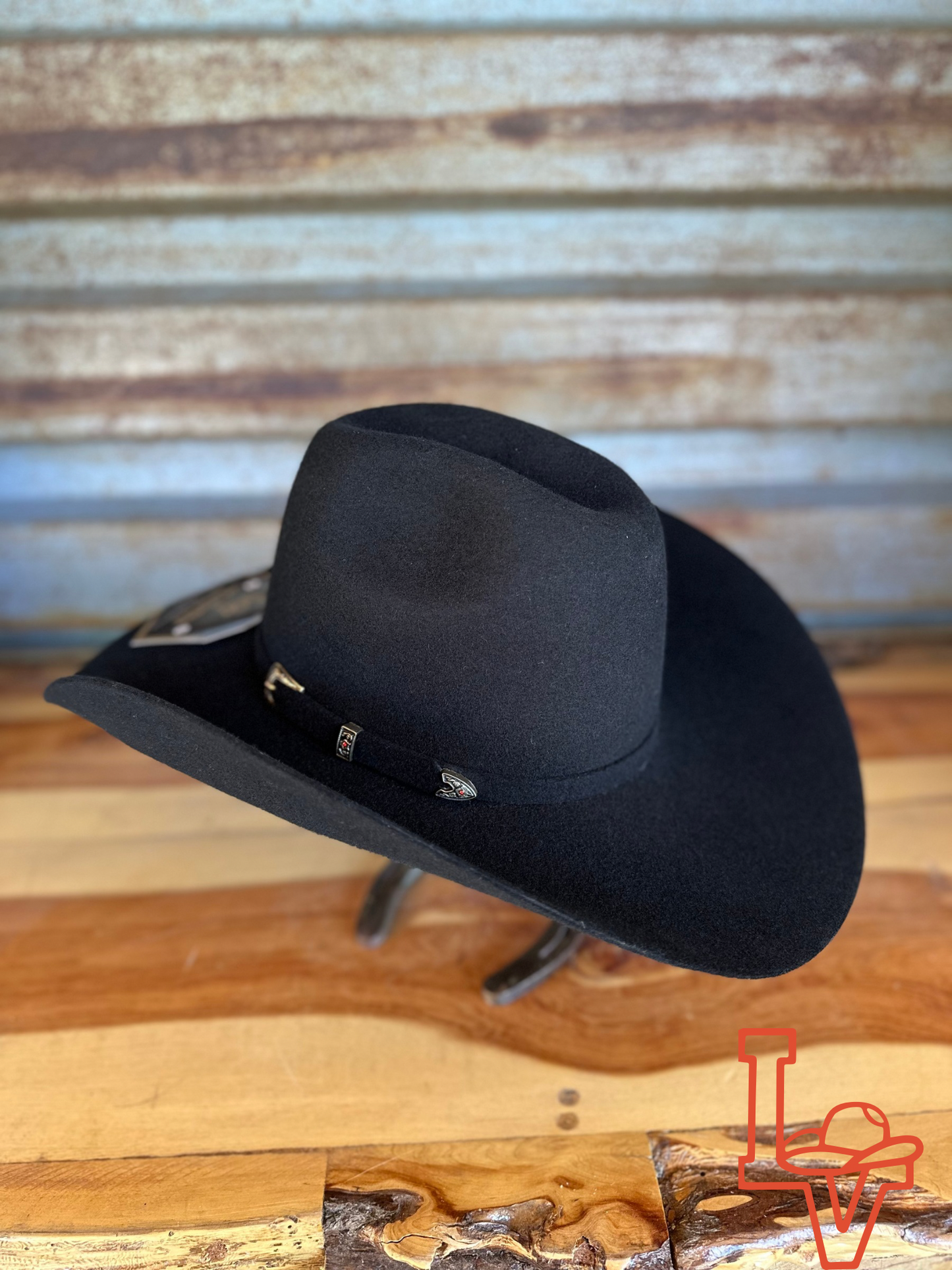 Los Vaqueros Kids Wool Felt Hat Open Regular Crown Black