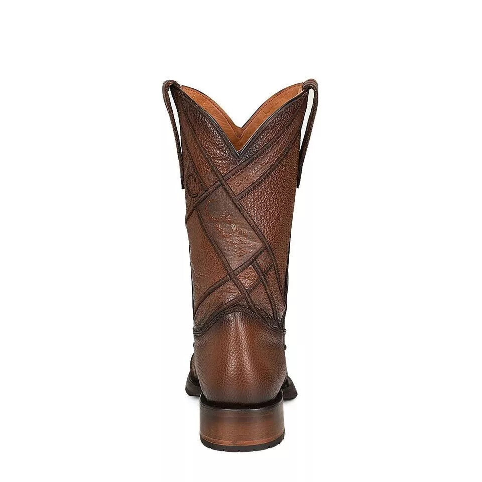 Cuadra Men's Honey Laser Embroidery Narrow Square Toe Urban Casual Look Boot