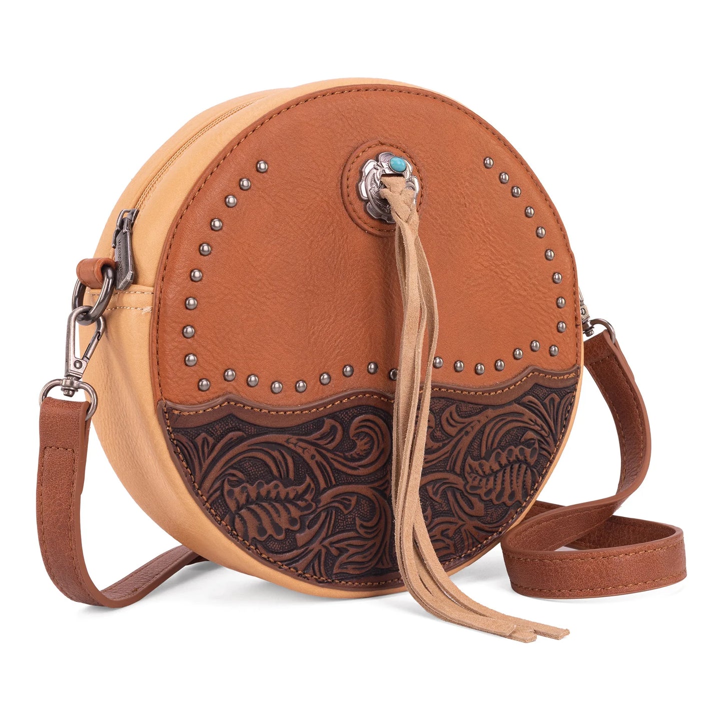 Montana West Tooled Collection Circle Bag/crossbody Brown