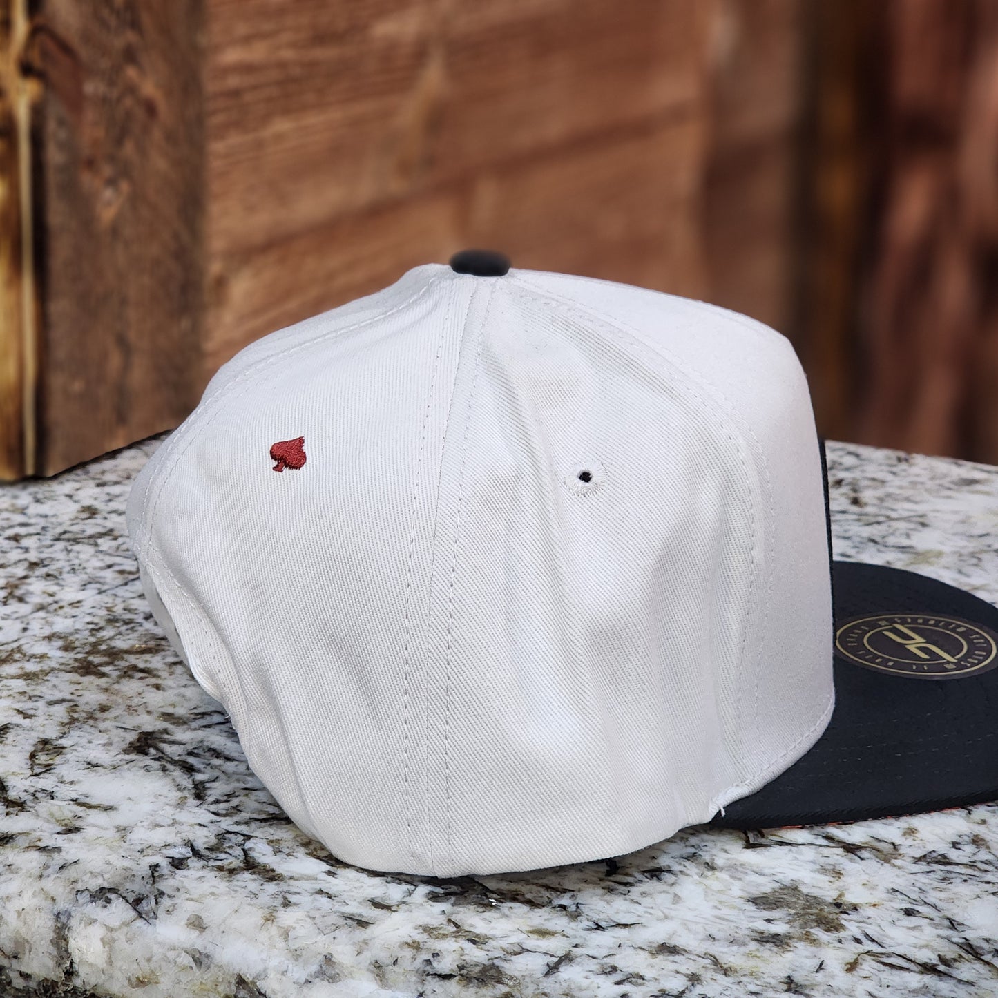 JC Hats Kings Card Red On Black Snapback White