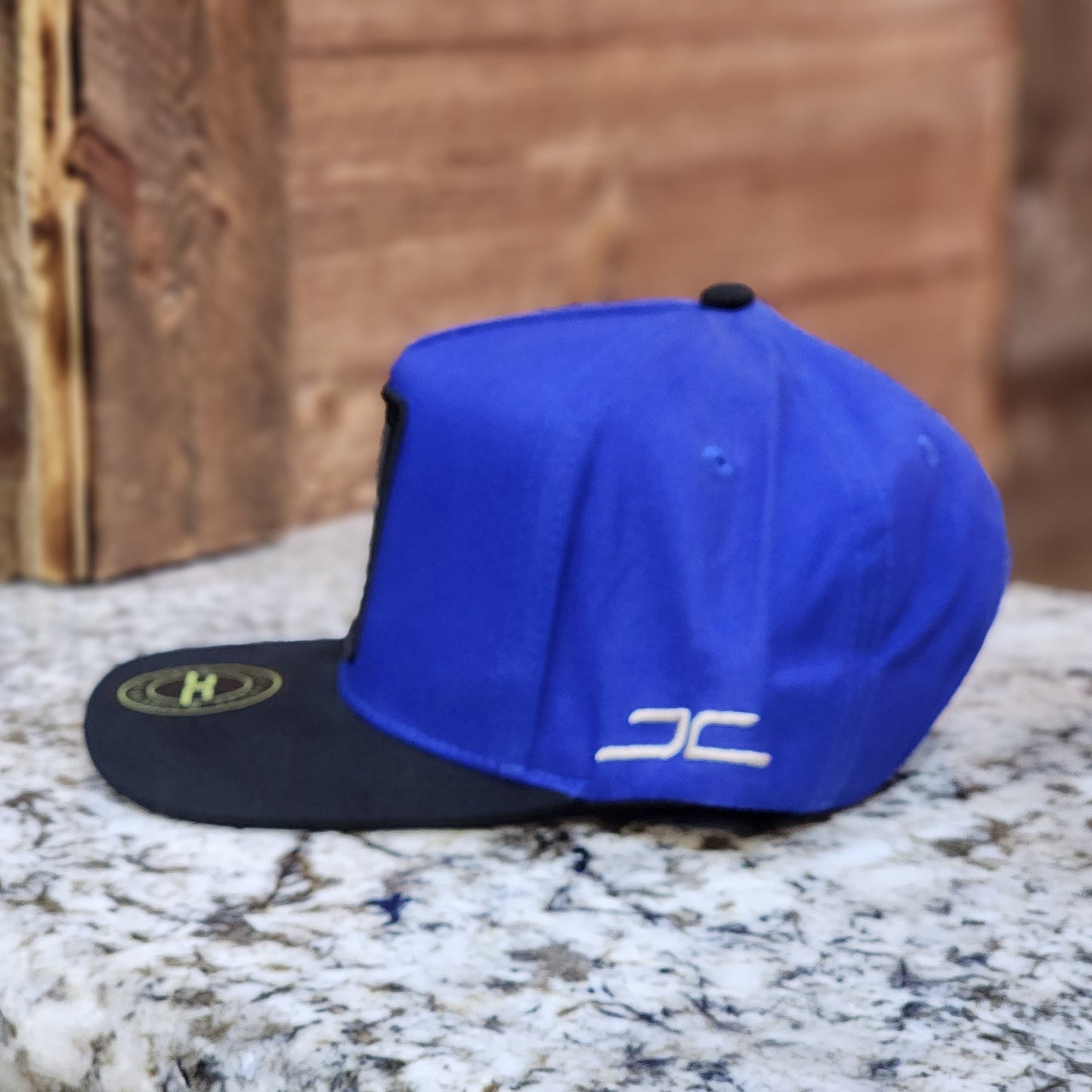 JC Hats Kings Card Grey On Black Snapback Blue