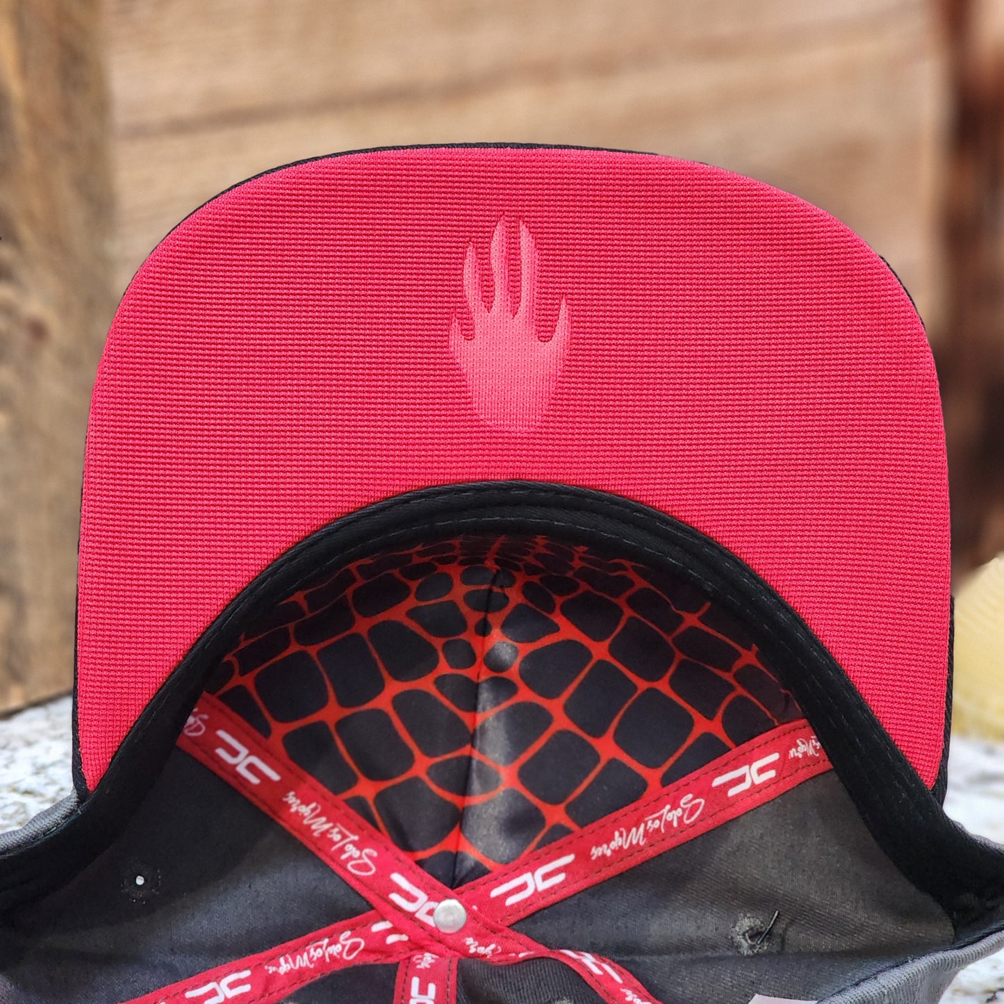 JC Hats Crocodile Snapback Charcoal/Neon Green