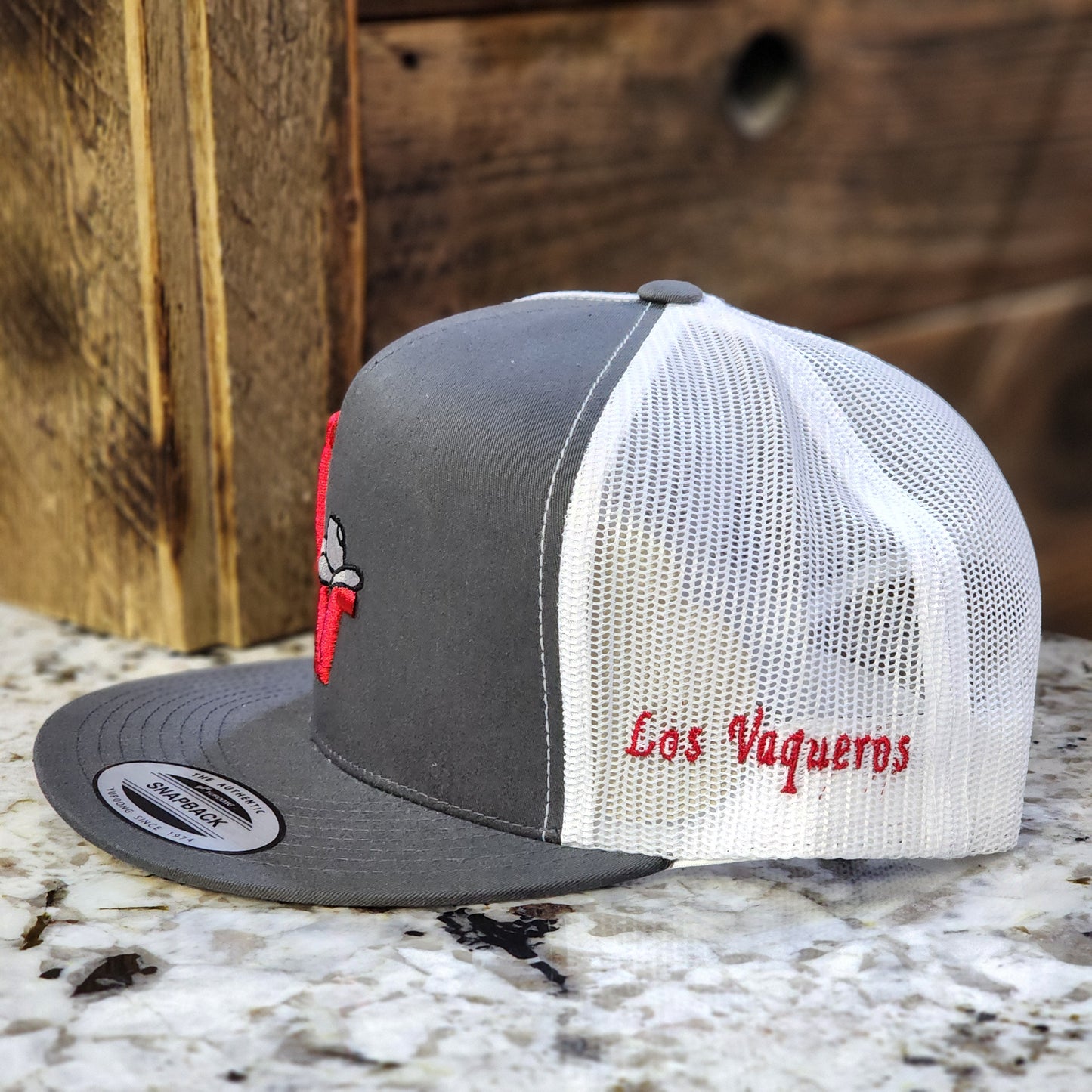 Los Vaqueros Sombrerito LV Logo Snapback Light Grey/White