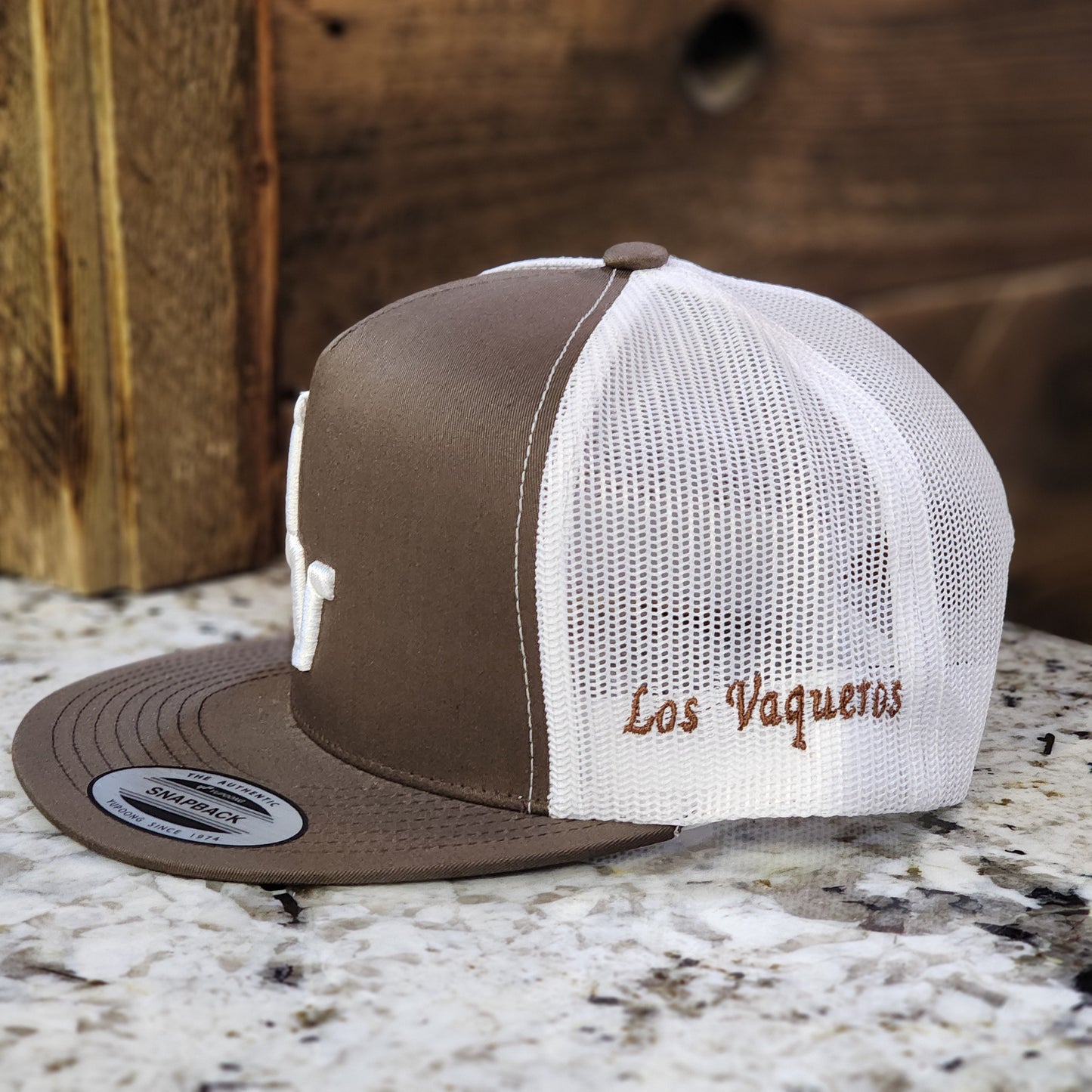 Los Vaqueros LV Logo Snapback Brown/White