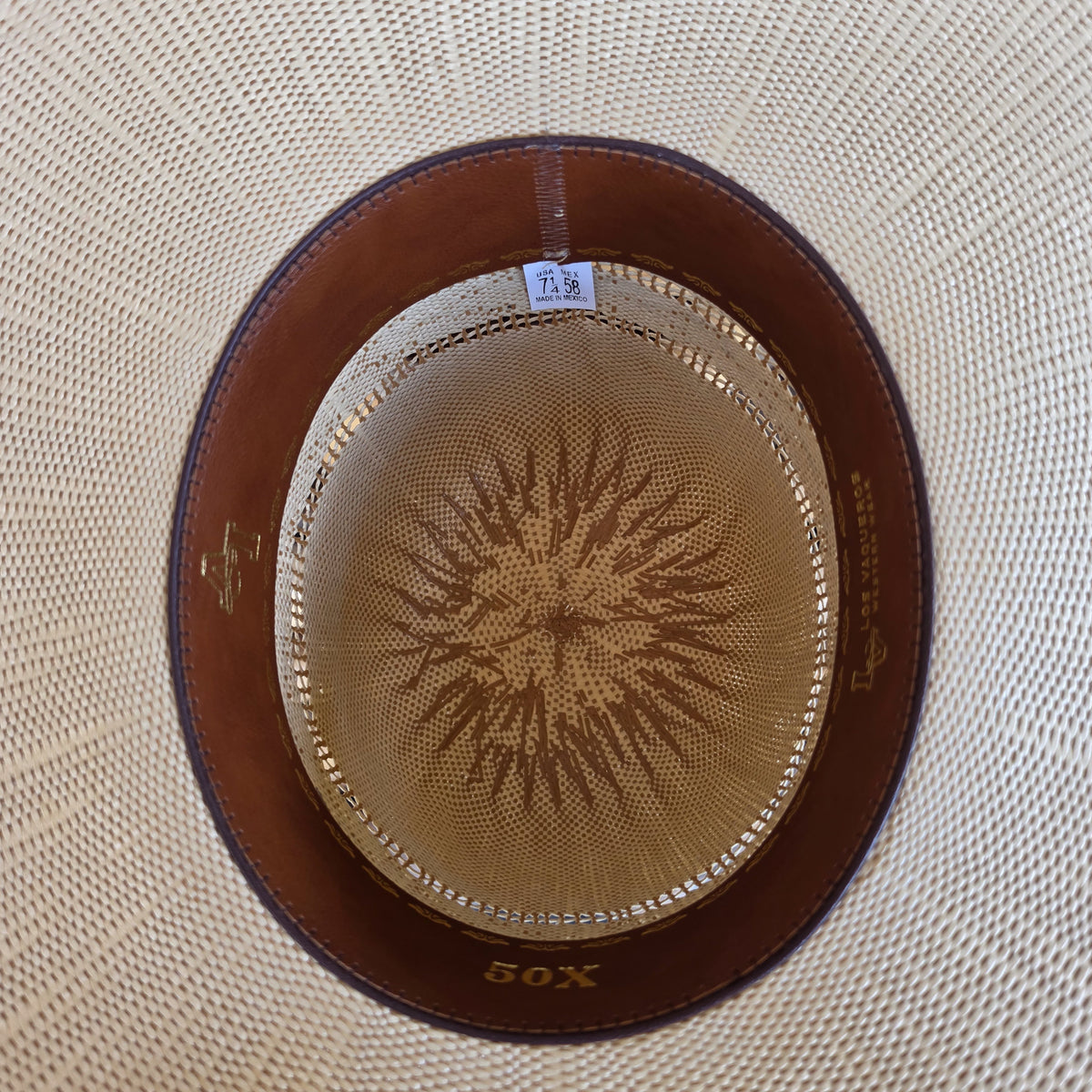 Los Vaqueros Straw Hat Open Regular Crown Bangora Dirty Road Tan Copper