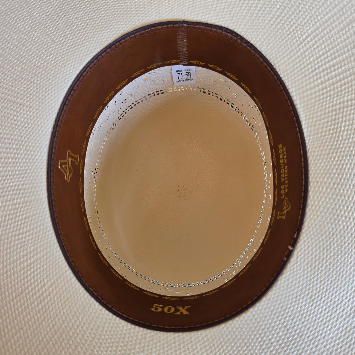 Los Vaqueros Straw Hat Open Regular Crown Bangora Stars Snow White