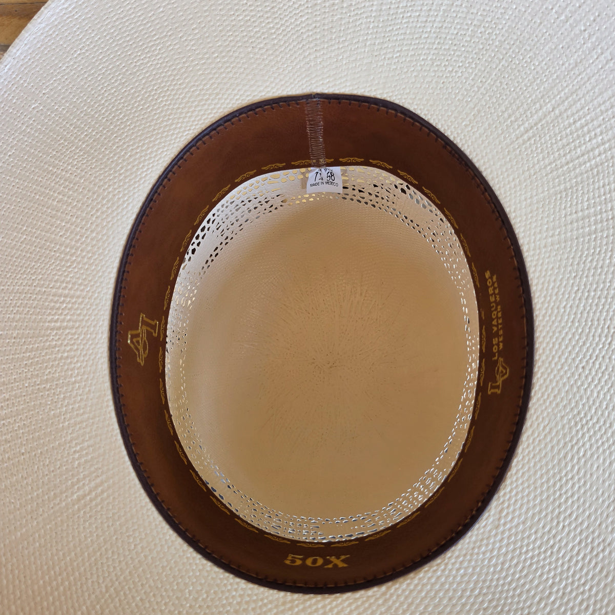 Los Vaqueros Straw Hat Open Regular Crown Bangora Original Snow White