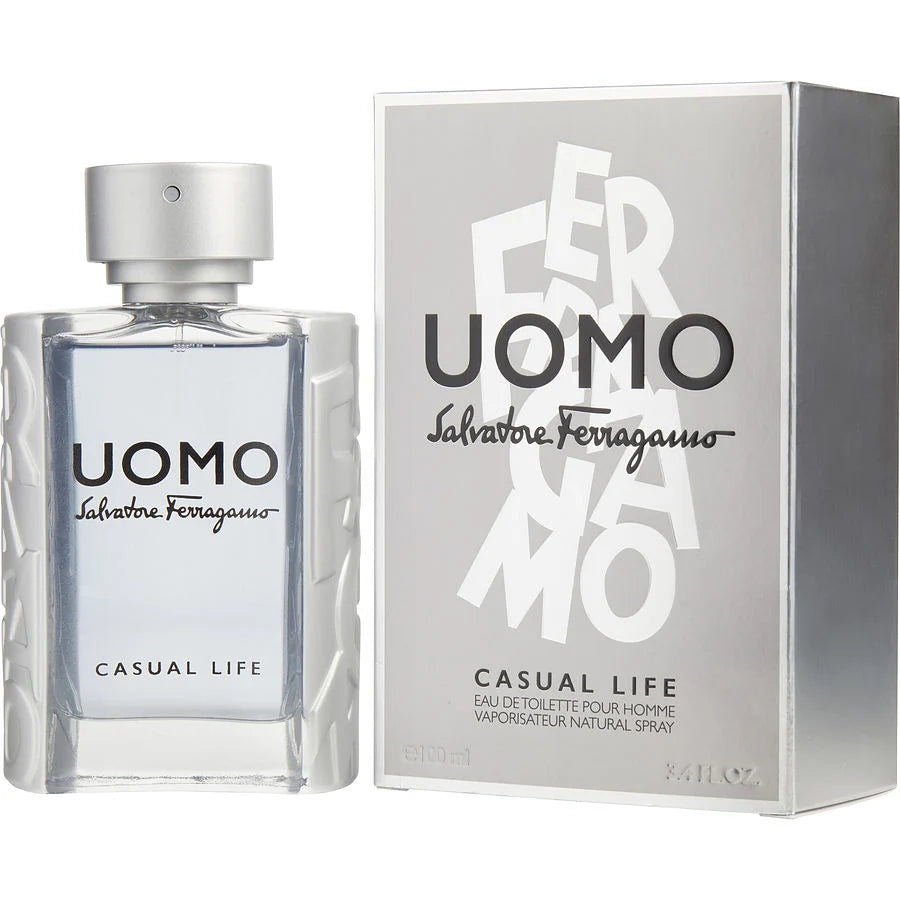 Uomo By Salvatore Ferragamo Casual Life Man Eau de Toilette Natural Spray 3.4 OZ