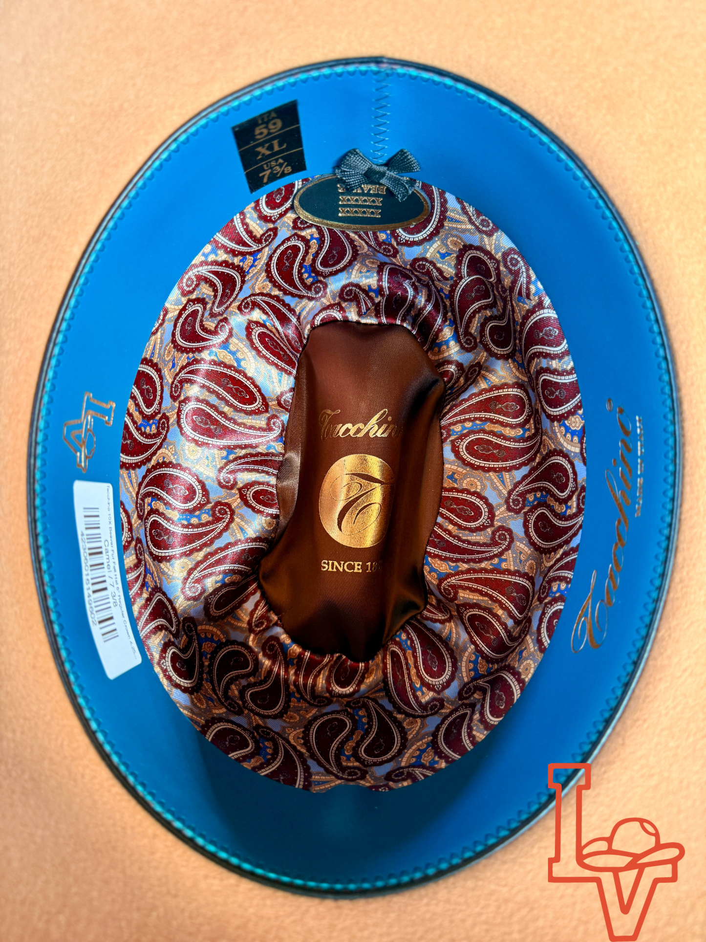 Tacchino 10X Beaver Fur Felt Hat 6" Regular Crown 4.25" Brim Camel