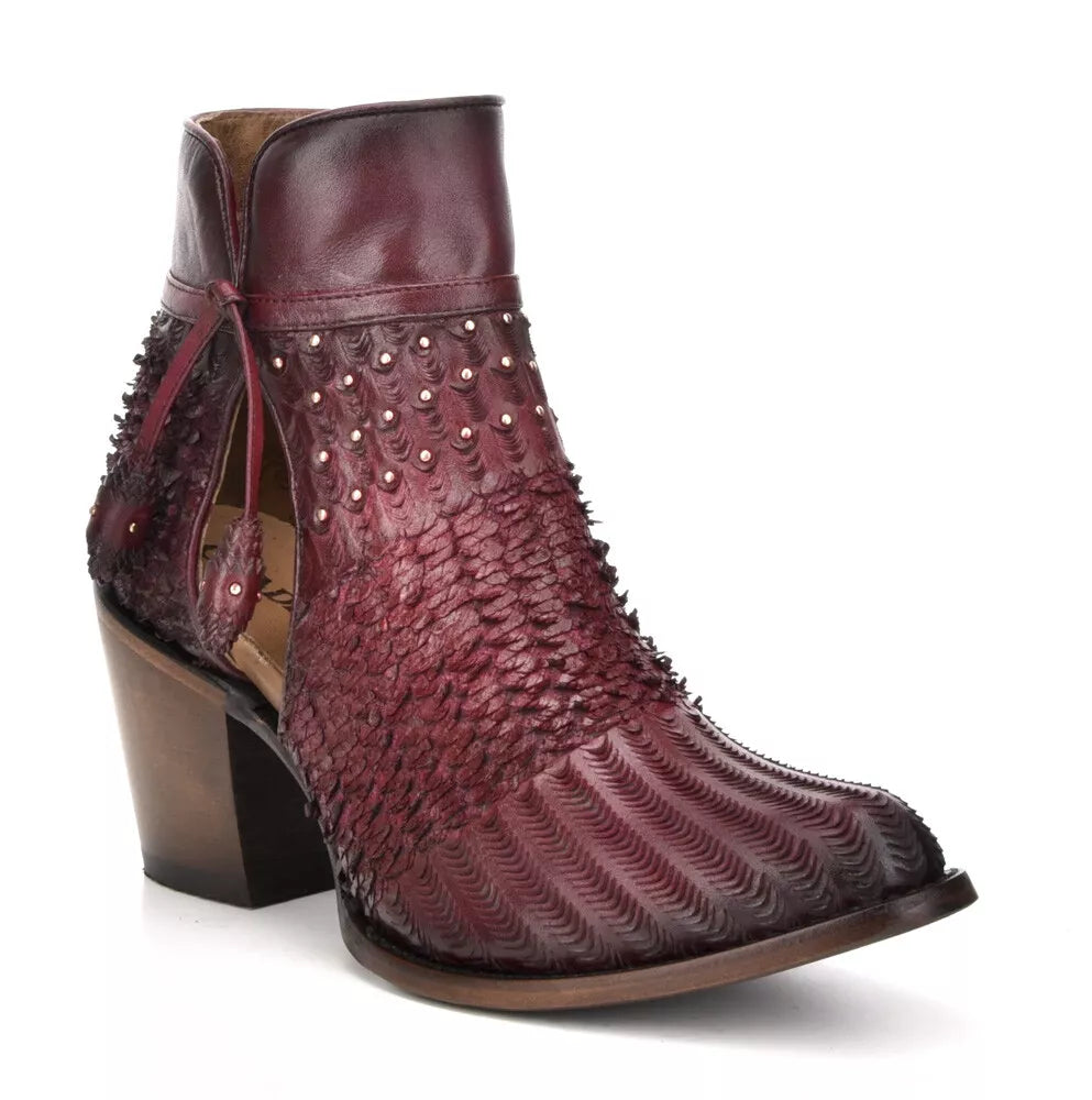 Cuadra Ladies Red Round Toe Ankle Bootie