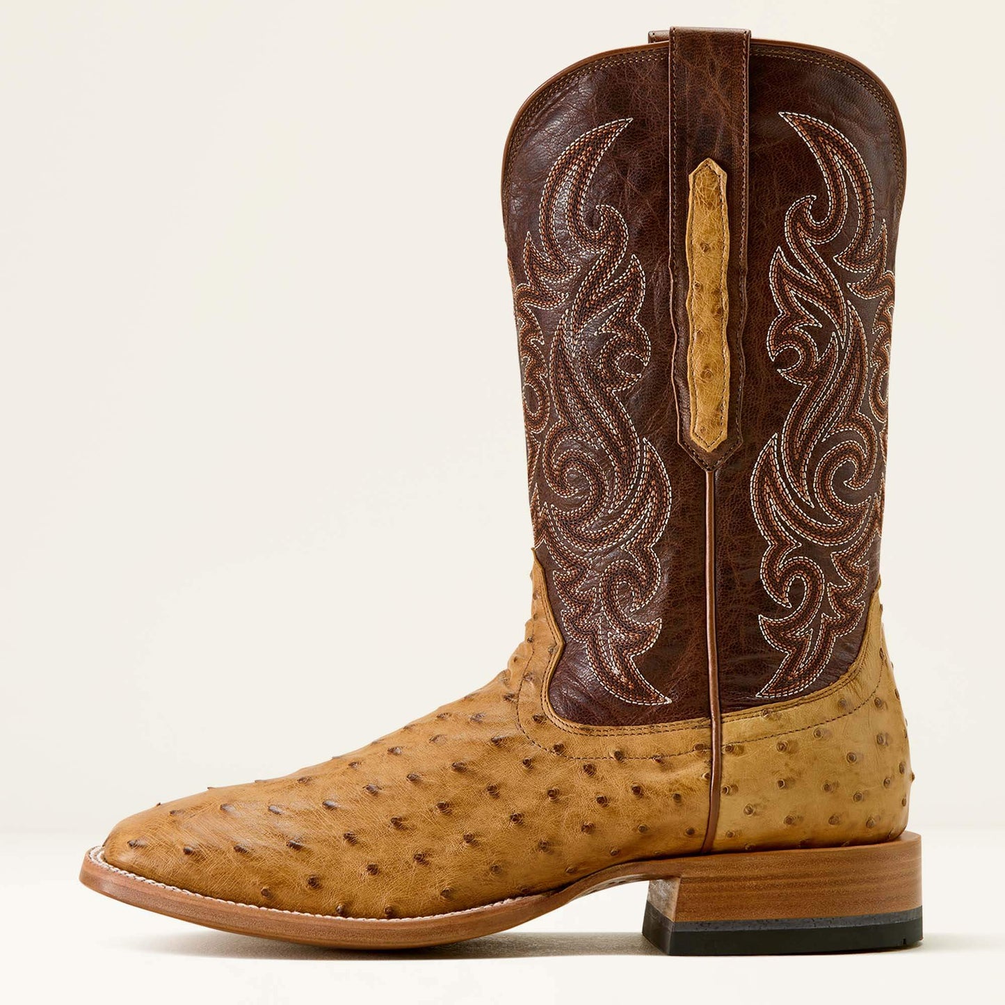 TAN FULL QUILL OSTRICH|HICKORY SMOKE