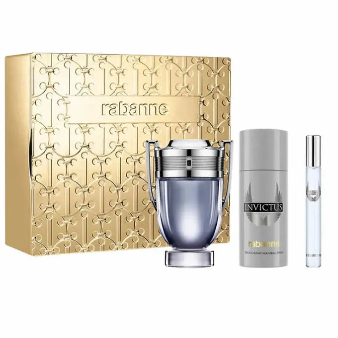 Paco Rabanne Invictus Gift Set Man Eau de Toilette Natural Spray 3.4 OZ