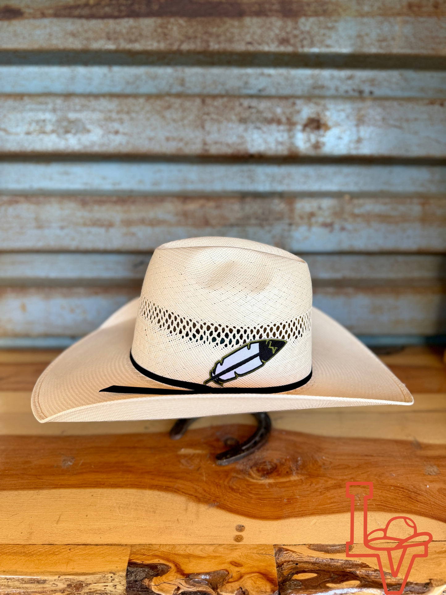 Valtierra Straw Hat Regular Crown Rolling Dice White