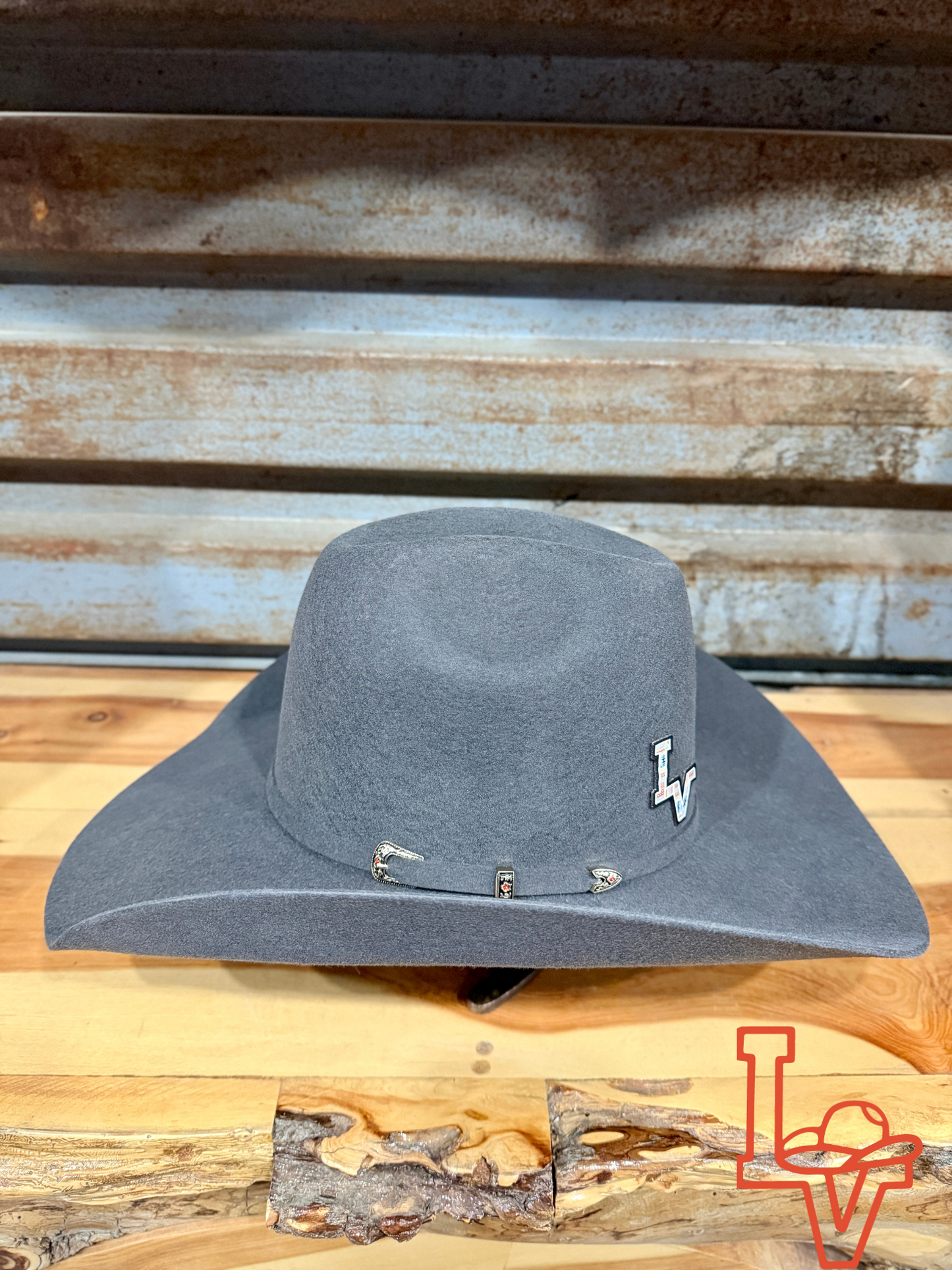 Los Vaqueros Wool Felt Hat Open Regular Crown Charcoal