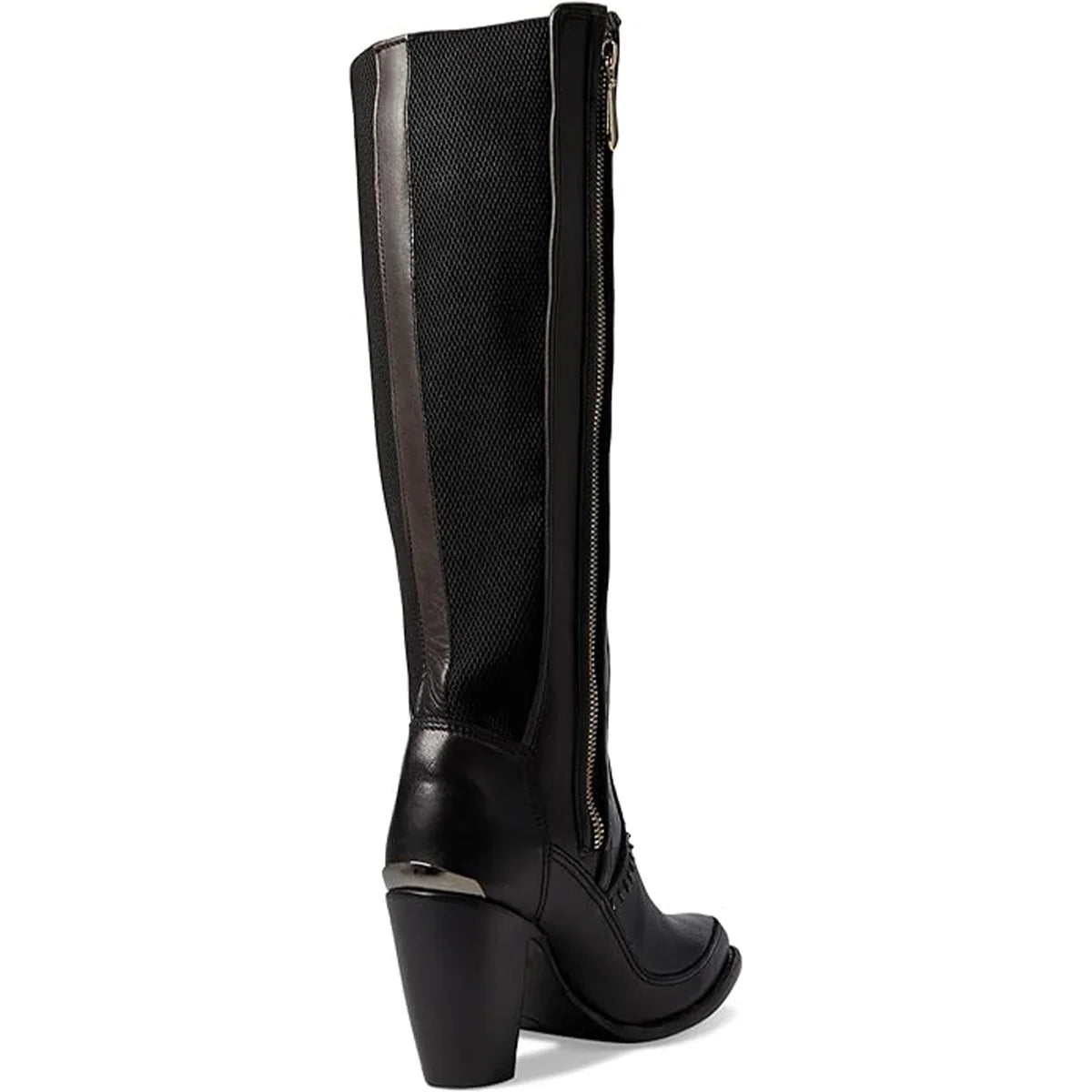 Cuadra Ladies Black Elastic Round Toe Tall Boots