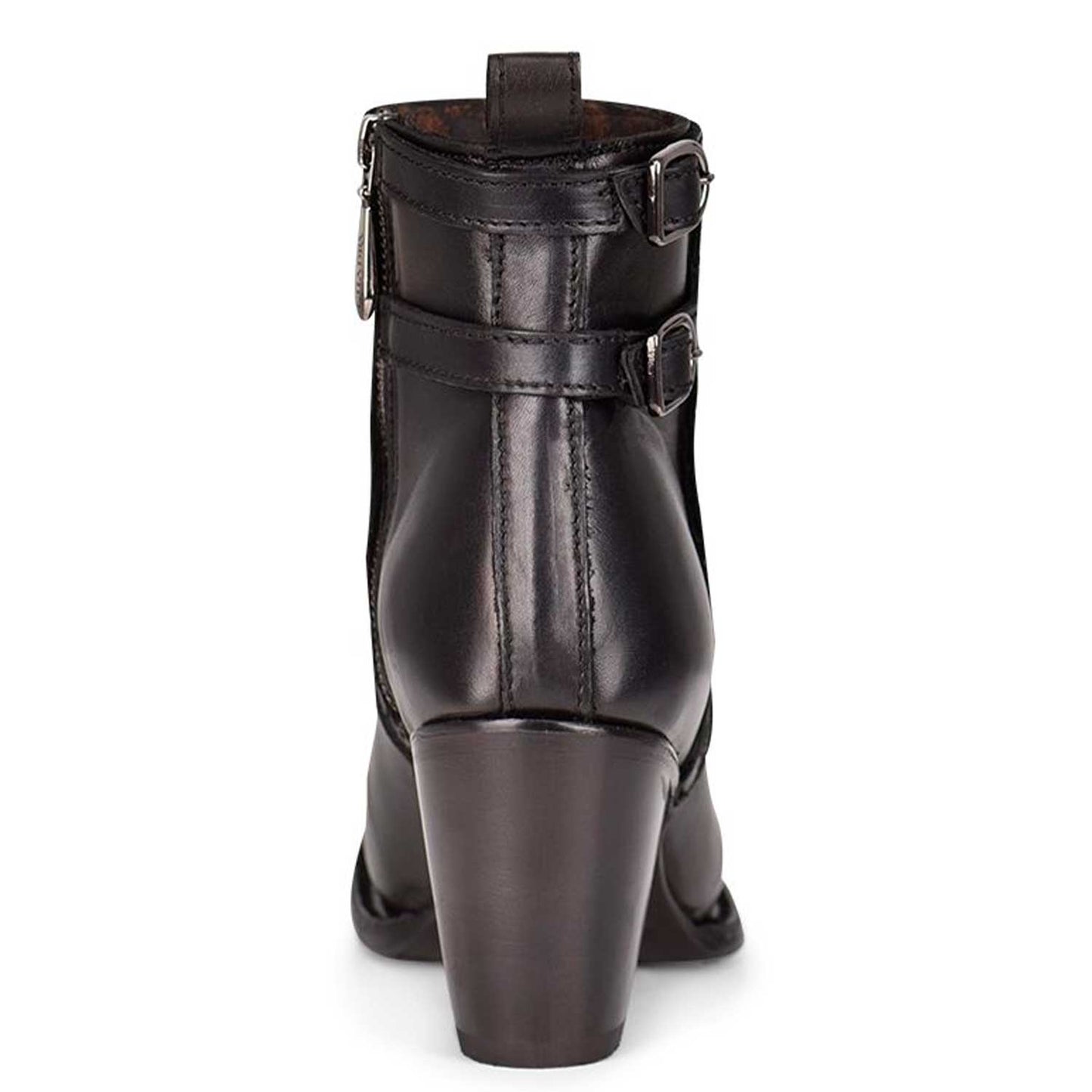 Cuadra Ladies Black Laser And Crystals Round Toe Ankle Bootie