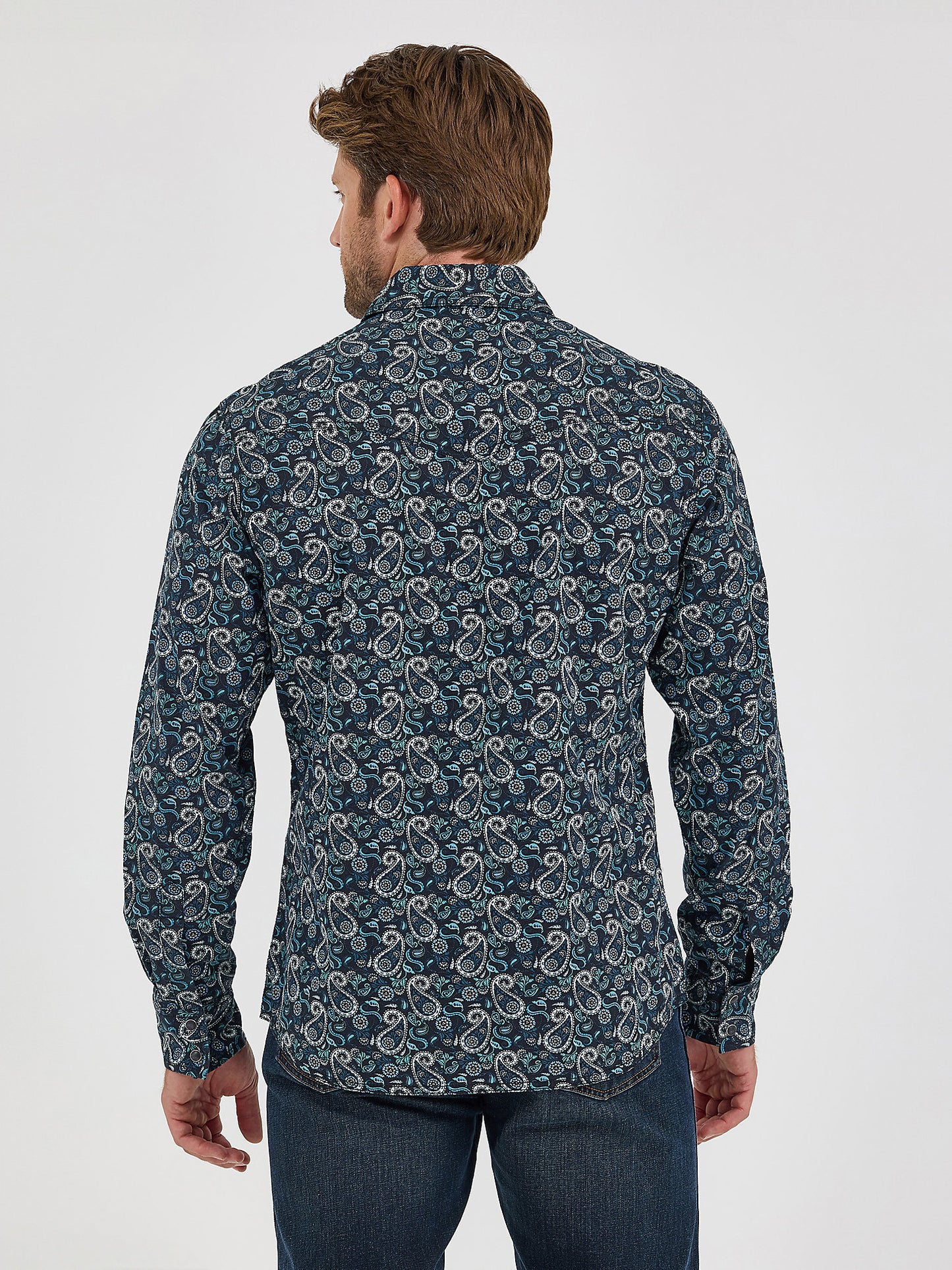 Teal Big Paisley