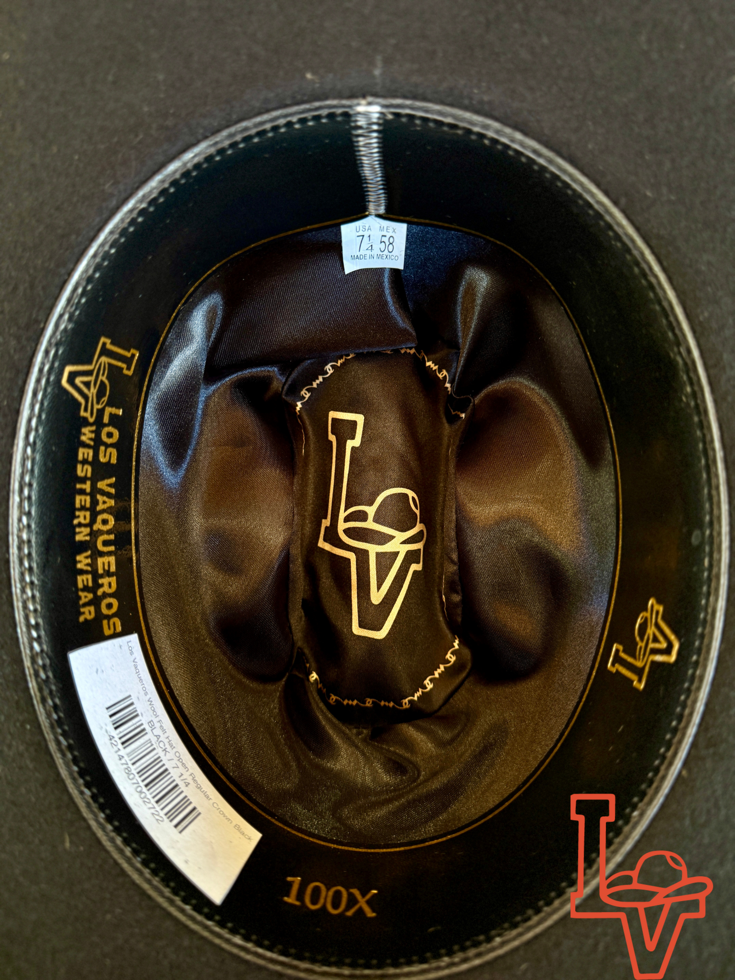 Los Vaqueros Wool Felt Hat Open Regular Crown Black