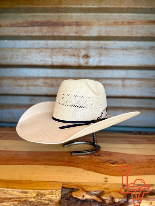 American Hat Company Straw Hat Regular Pacman White