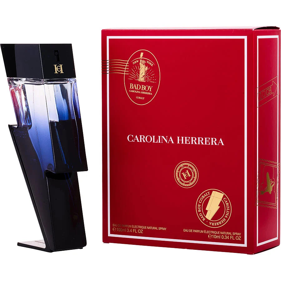 CH Bad Boy Cobalt by Carolina Herrera New York Travel Set Man Eau de Parfum Spray 3.4 OZ