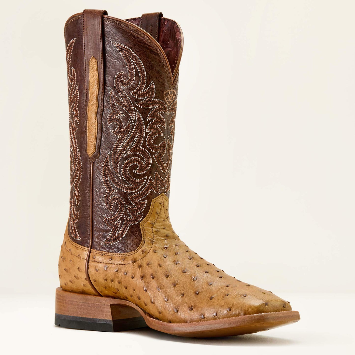 TAN FULL QUILL OSTRICH|HICKORY SMOKE