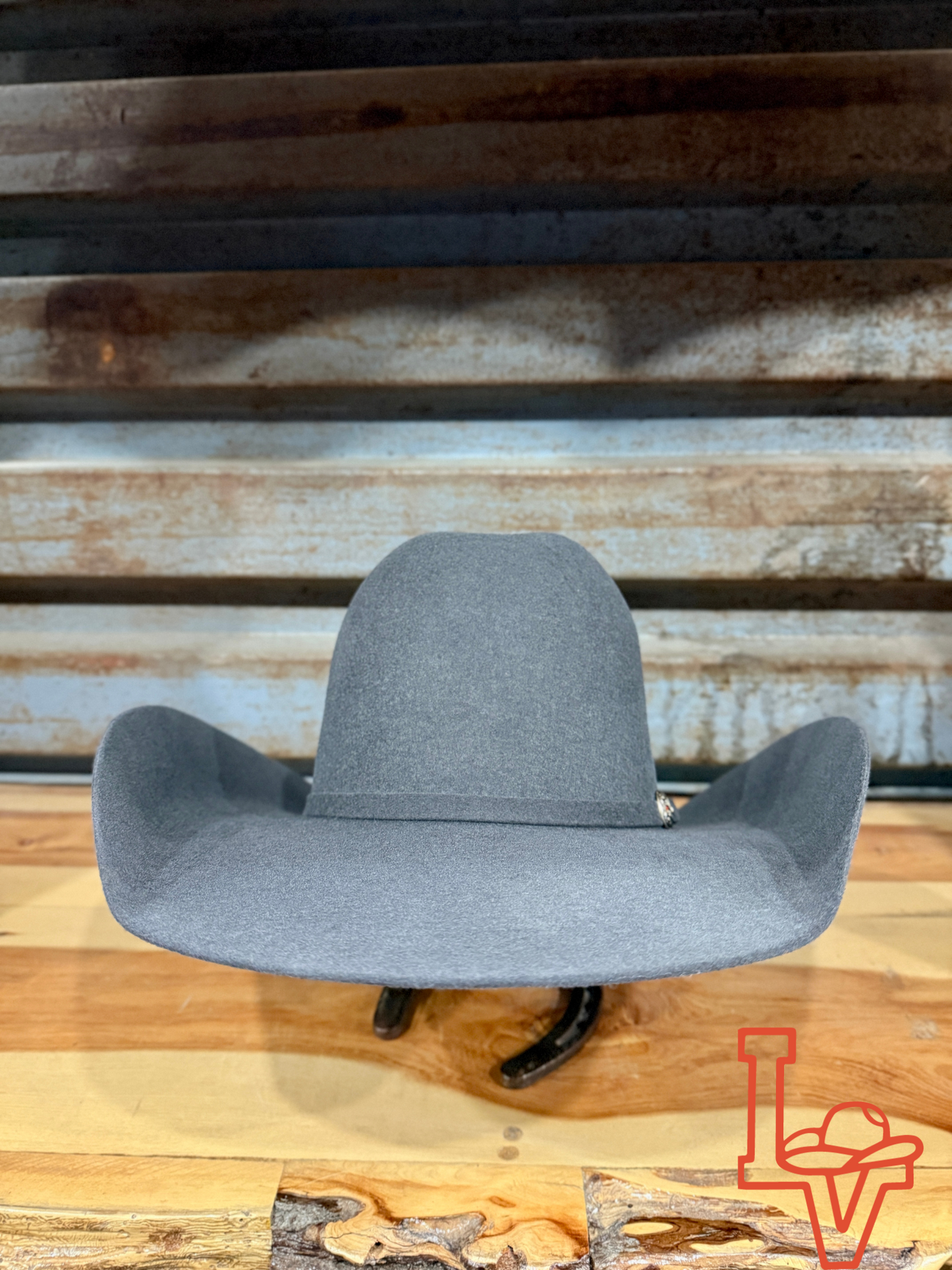 Los Vaqueros Wool Felt Hat Open Regular Crown Charcoal
