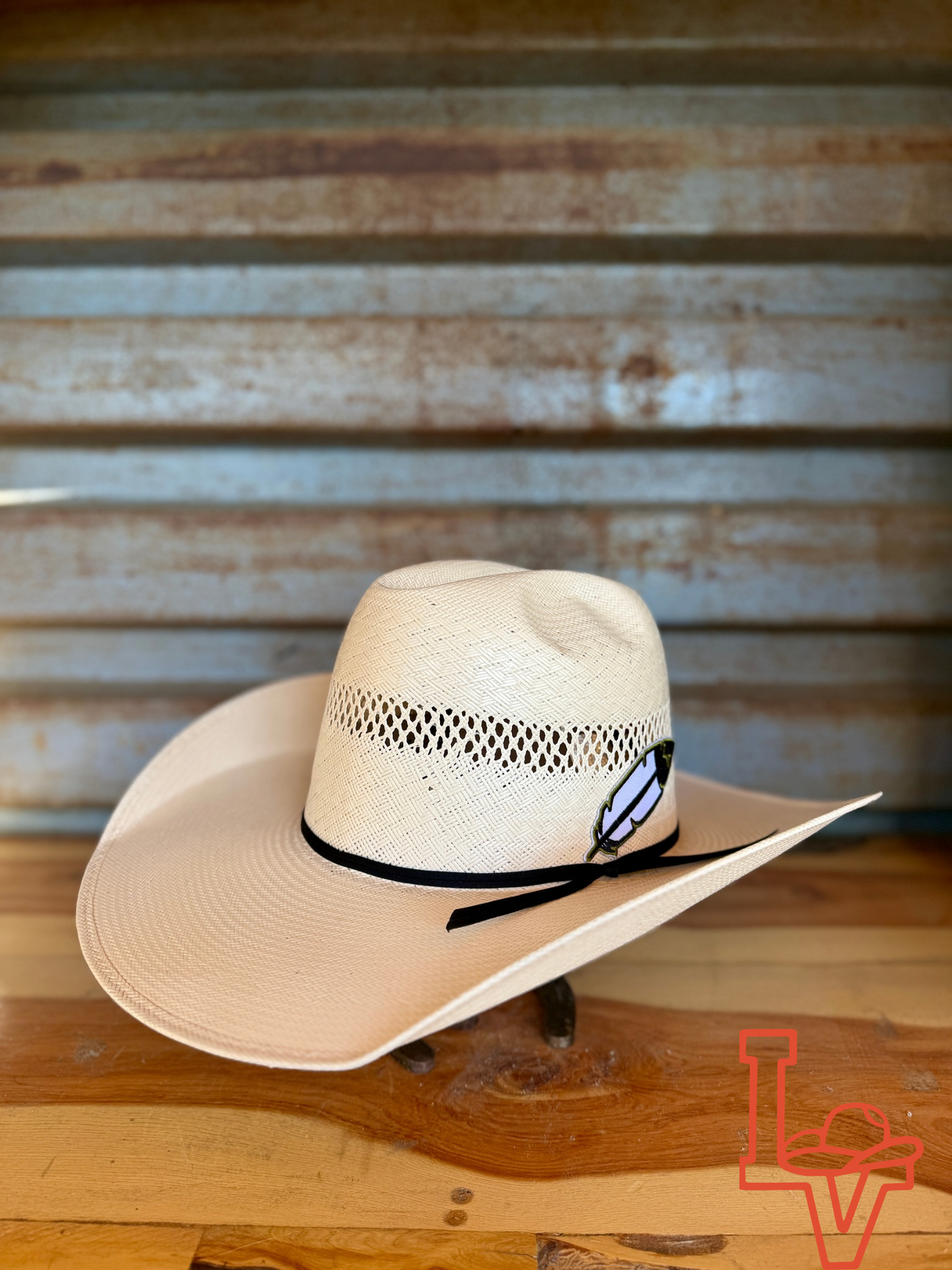 Valtierra Straw Hat Regular Crown Rolling Dice White