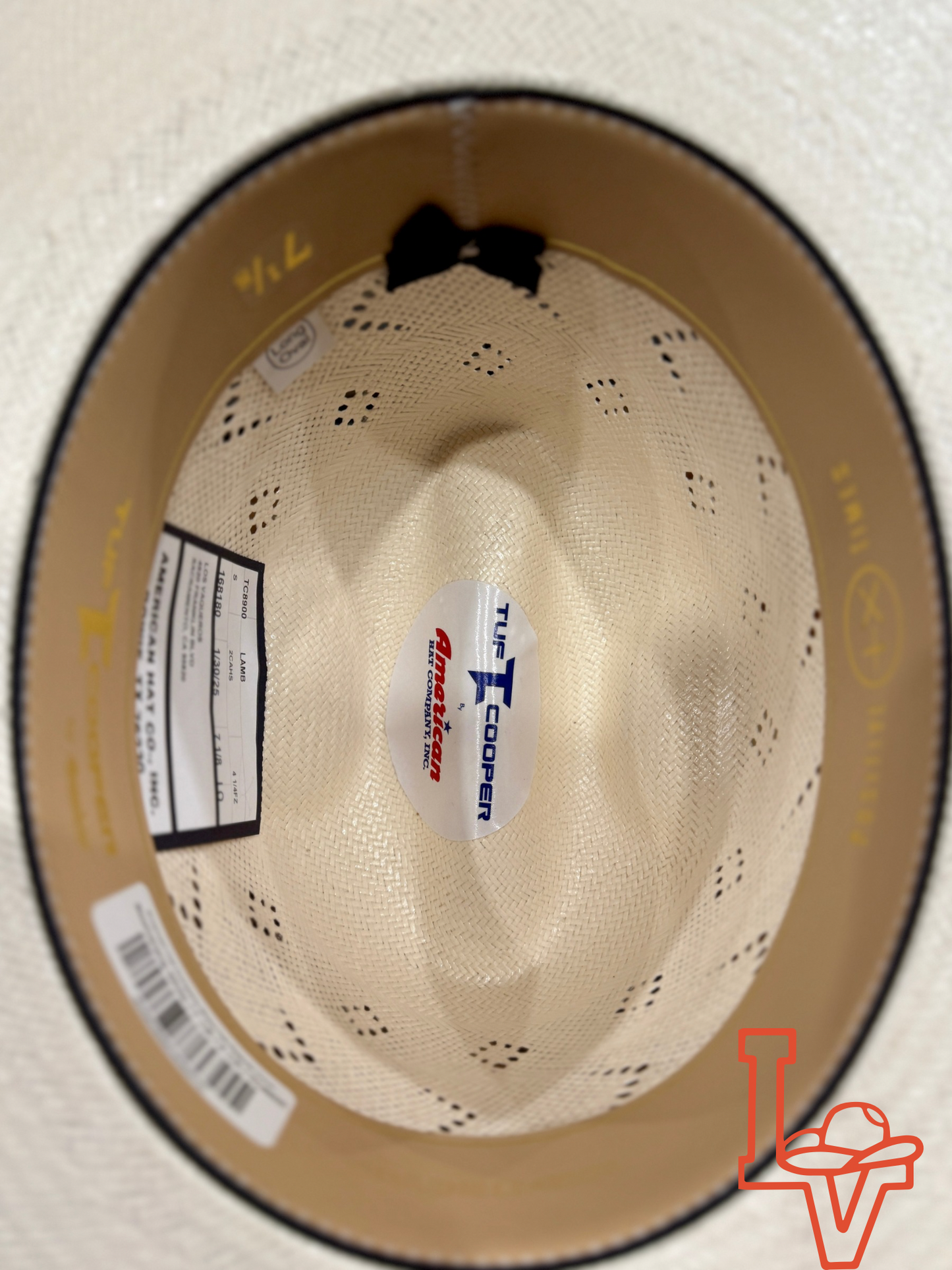 American Hat Company Straw Hat Regular Crown Boomerang White