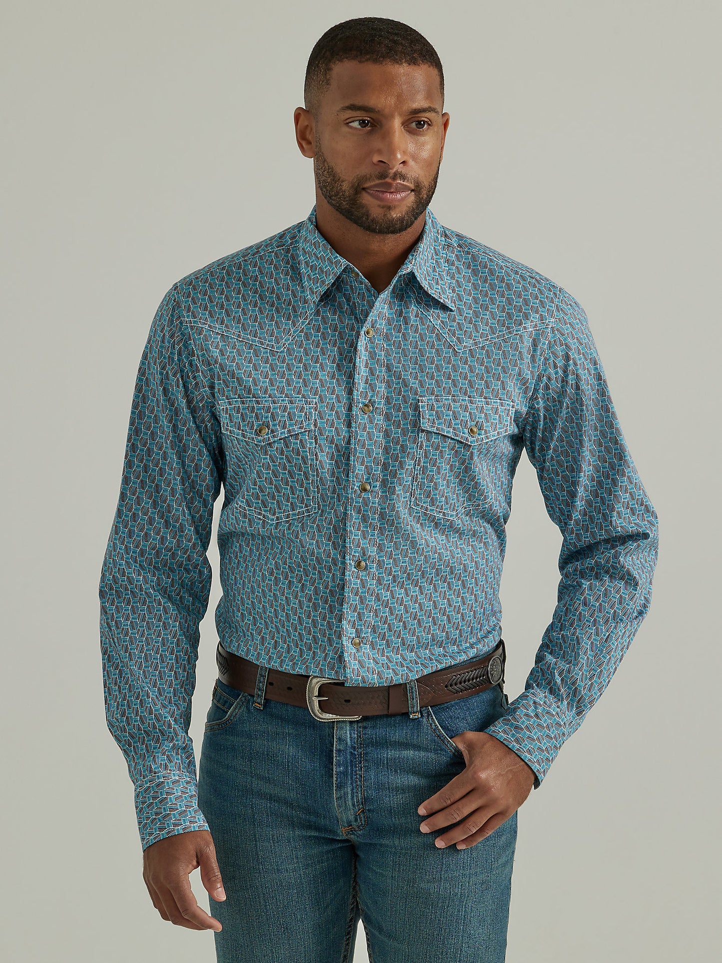 Teal Crosshatch