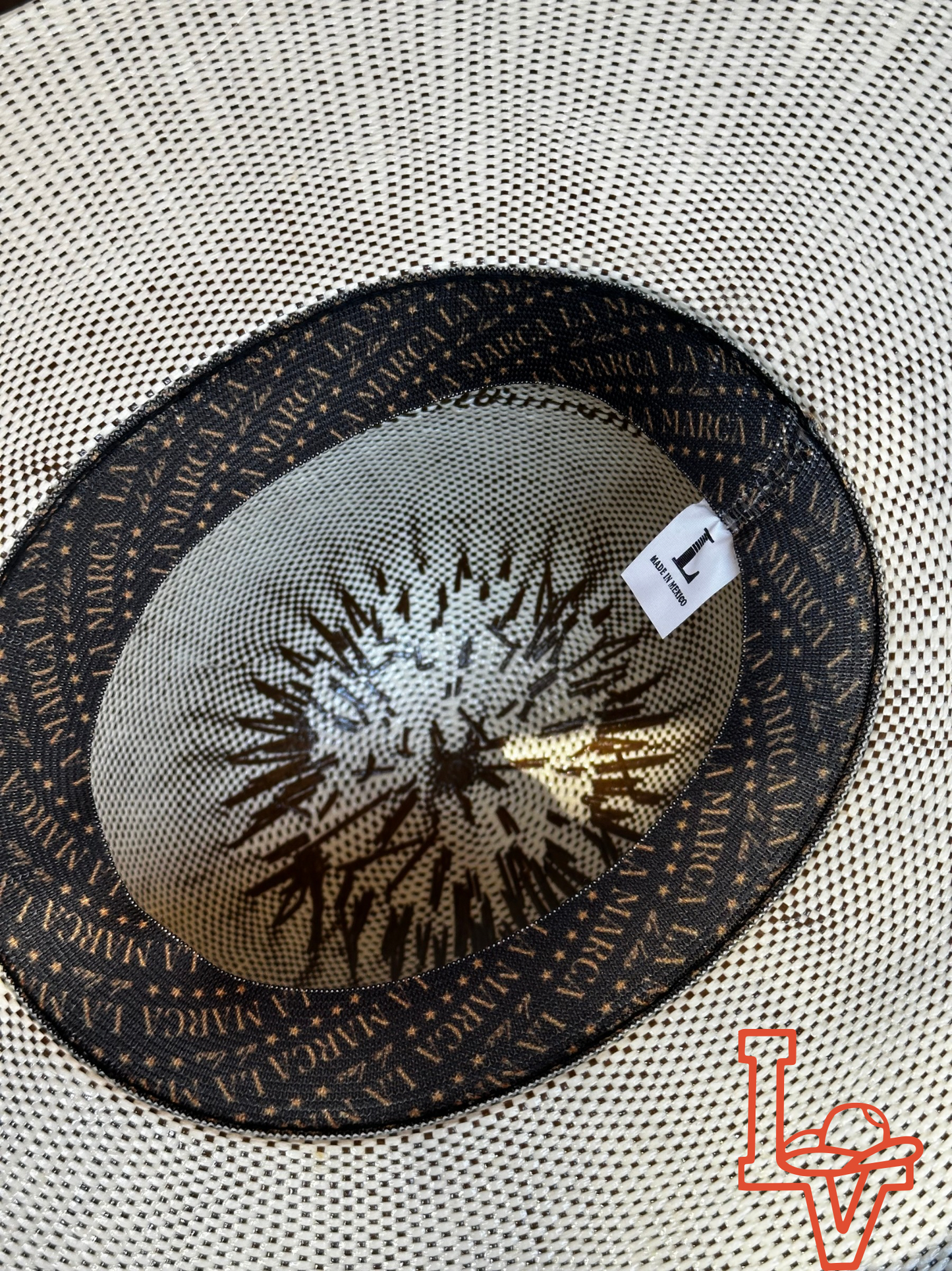 Los Vaqueros Kids Straw Hat Open Regular Crown Bangora Dirty Road Brown White