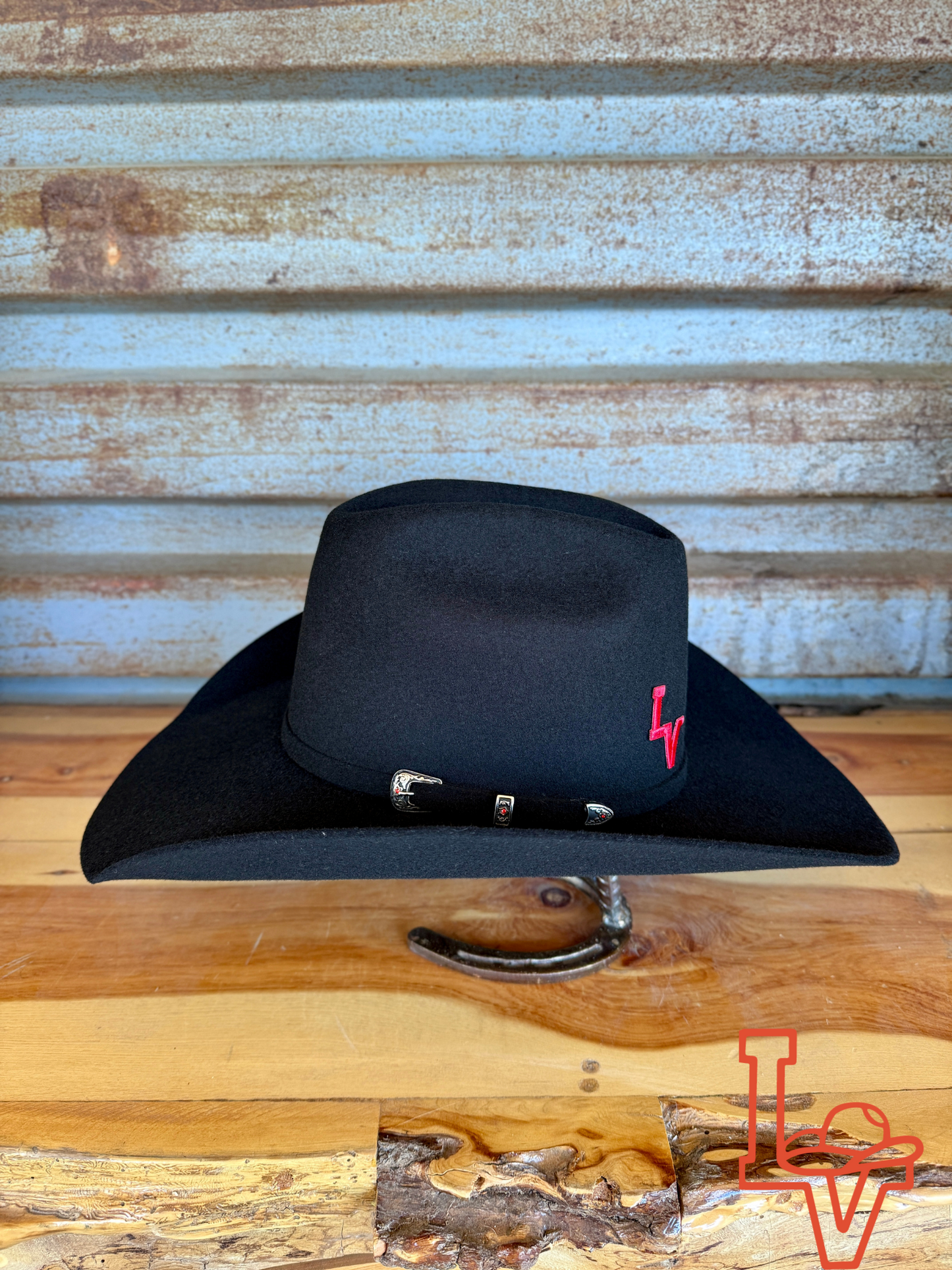 Los Vaqueros Wool Felt Hat Open Regular Crown Black