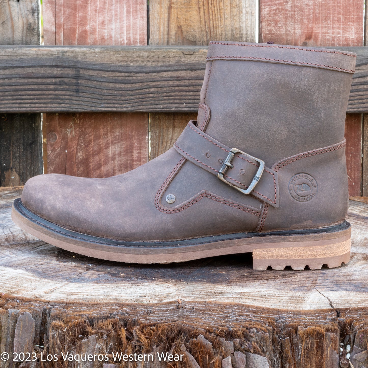Siete Leguas Men's Montana Zippered Short Biker Boot Crazy Coffee