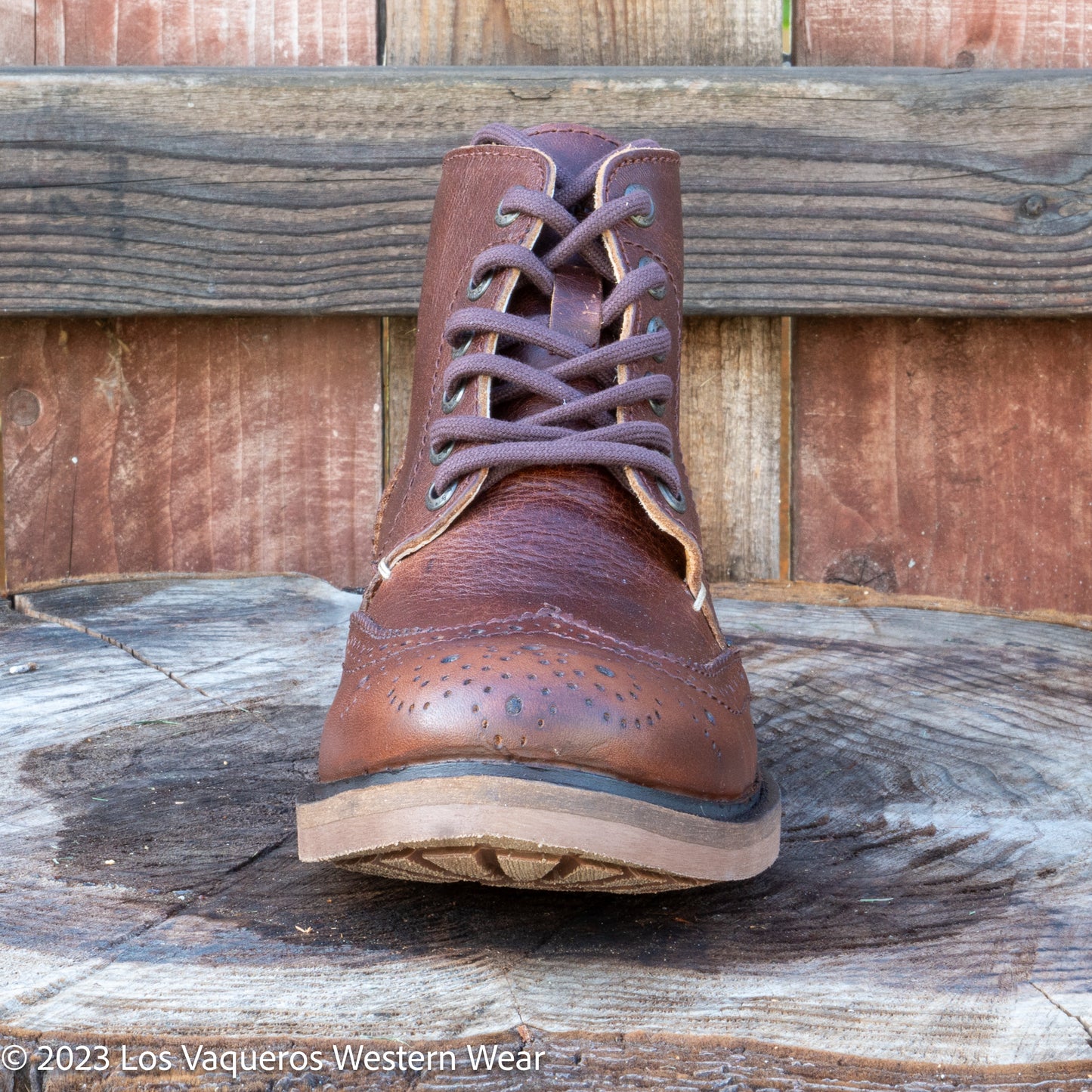 Siete Leguas Men's Paddock Wingtip Lace-Up Causal Boot Whisky