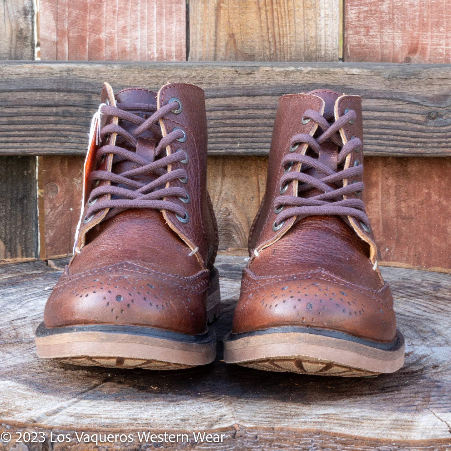 Siete Leguas Men's Paddock Wingtip Lace-Up Causal Boot Whisky