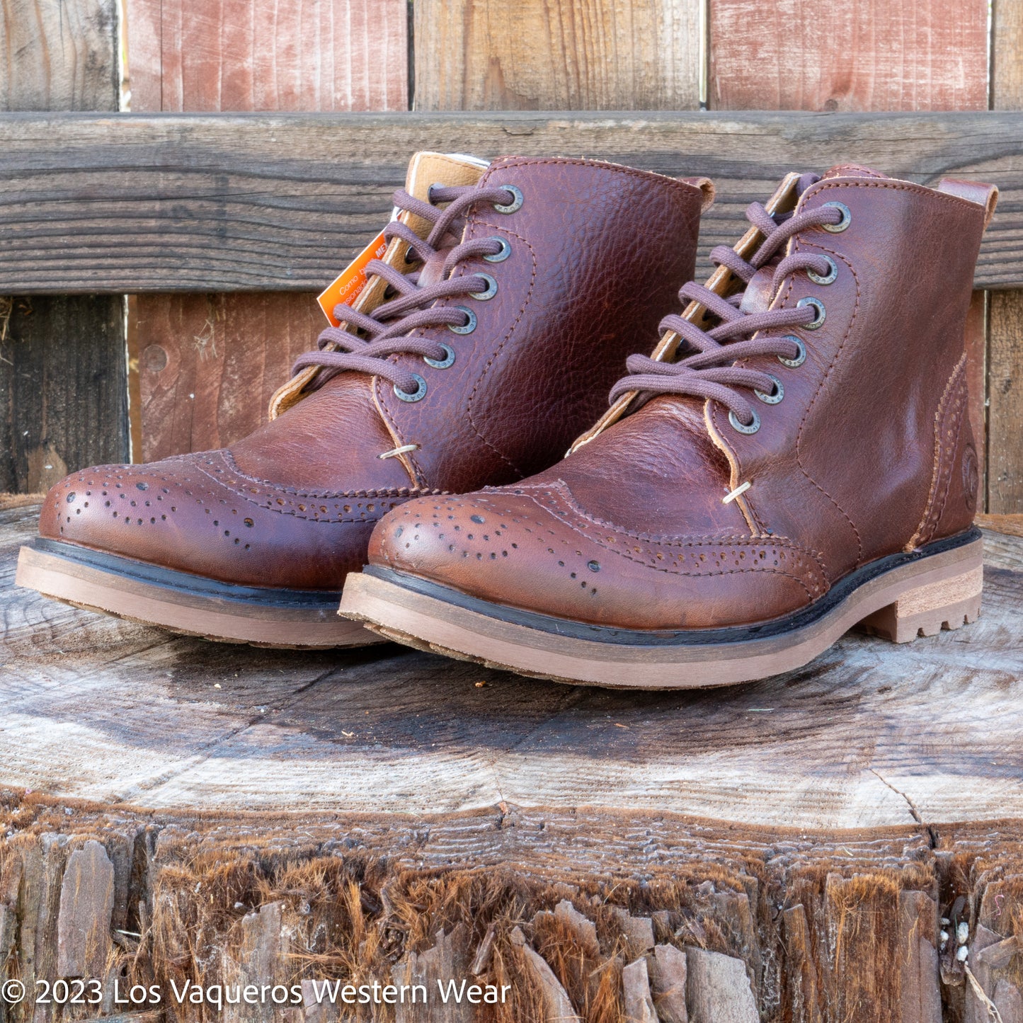 Siete Leguas Men's Paddock Wingtip Lace-Up Causal Boot Whisky