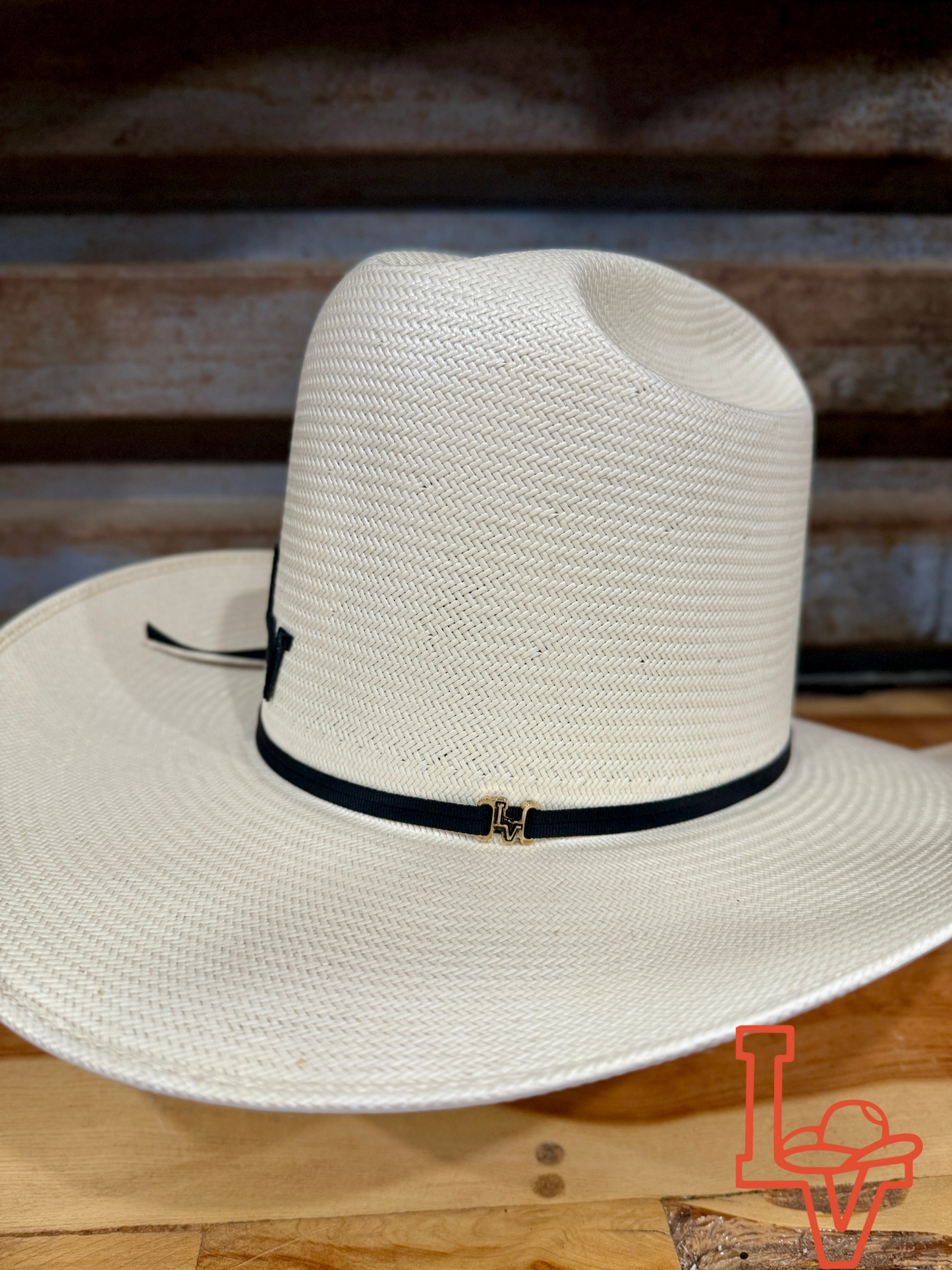 Los Vaqueros Straw Hat Tall Crown Ghost White