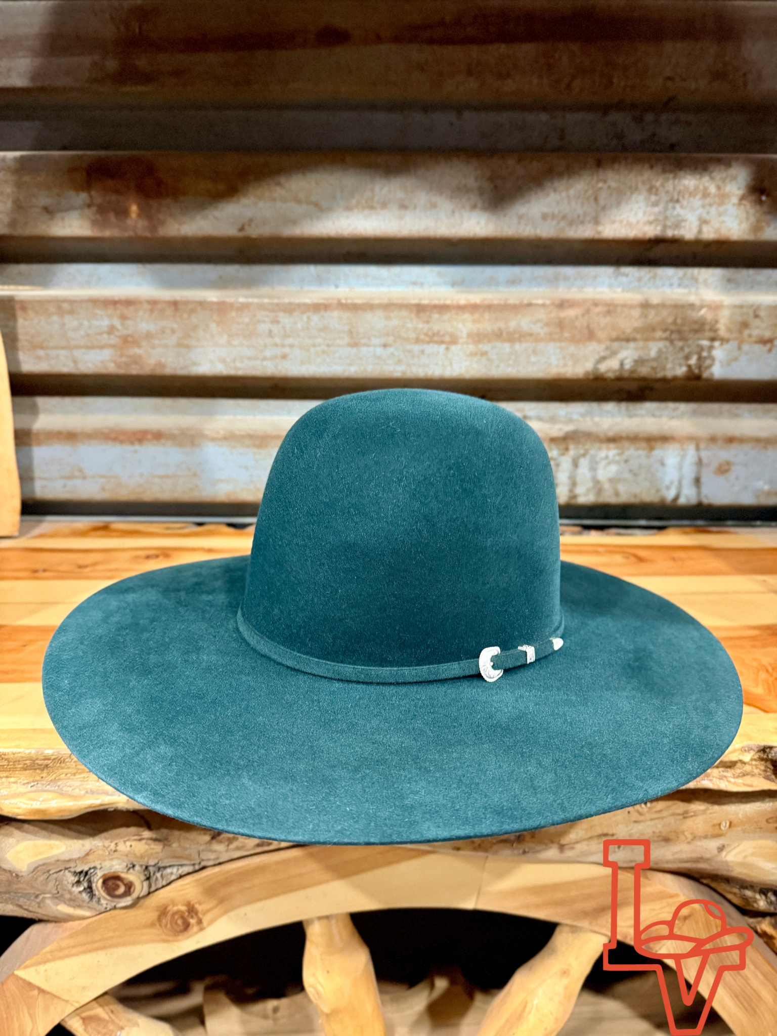 Emerald Green Felt Hat ZINTAOZT Women Western Cowboy Hat Vintage Emerald Tweed Wide  main image 2