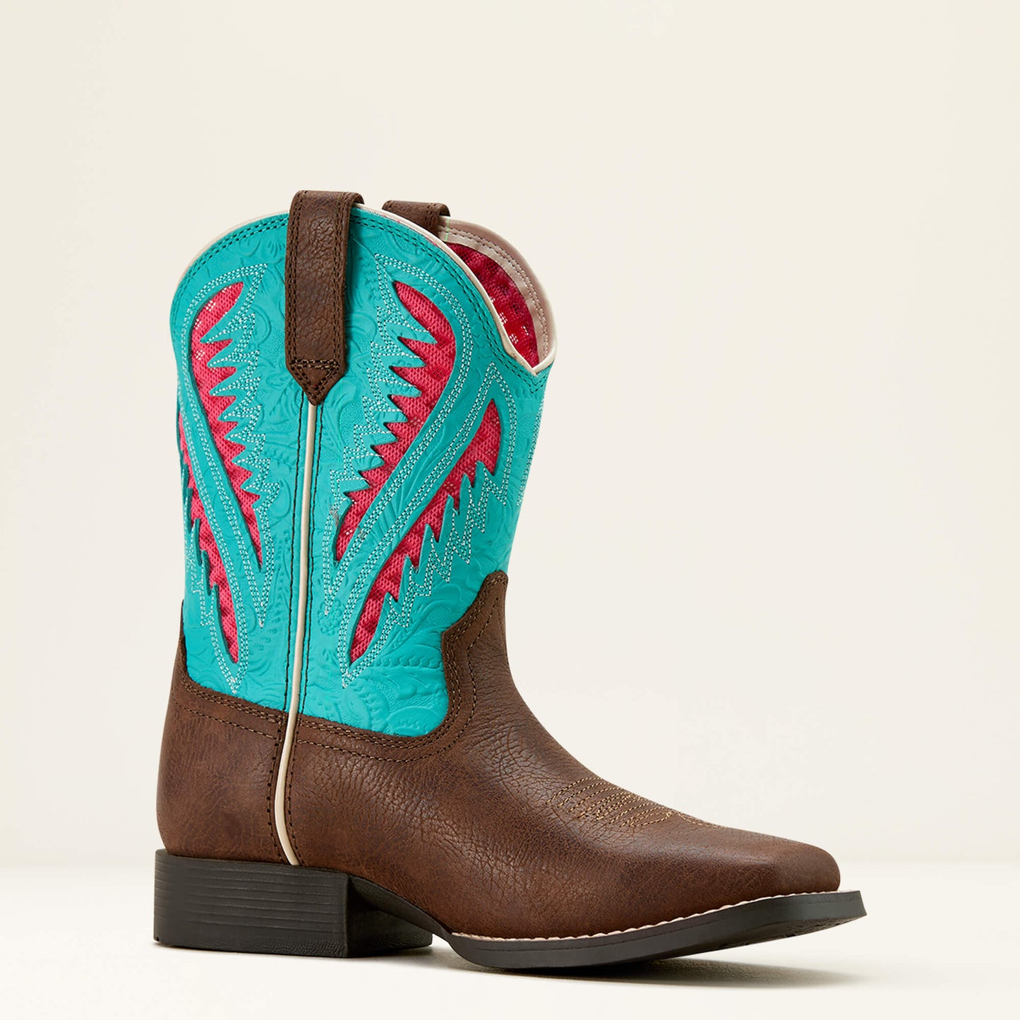 RICH CLAY|TURQUOISE FLORAL EMBOSS