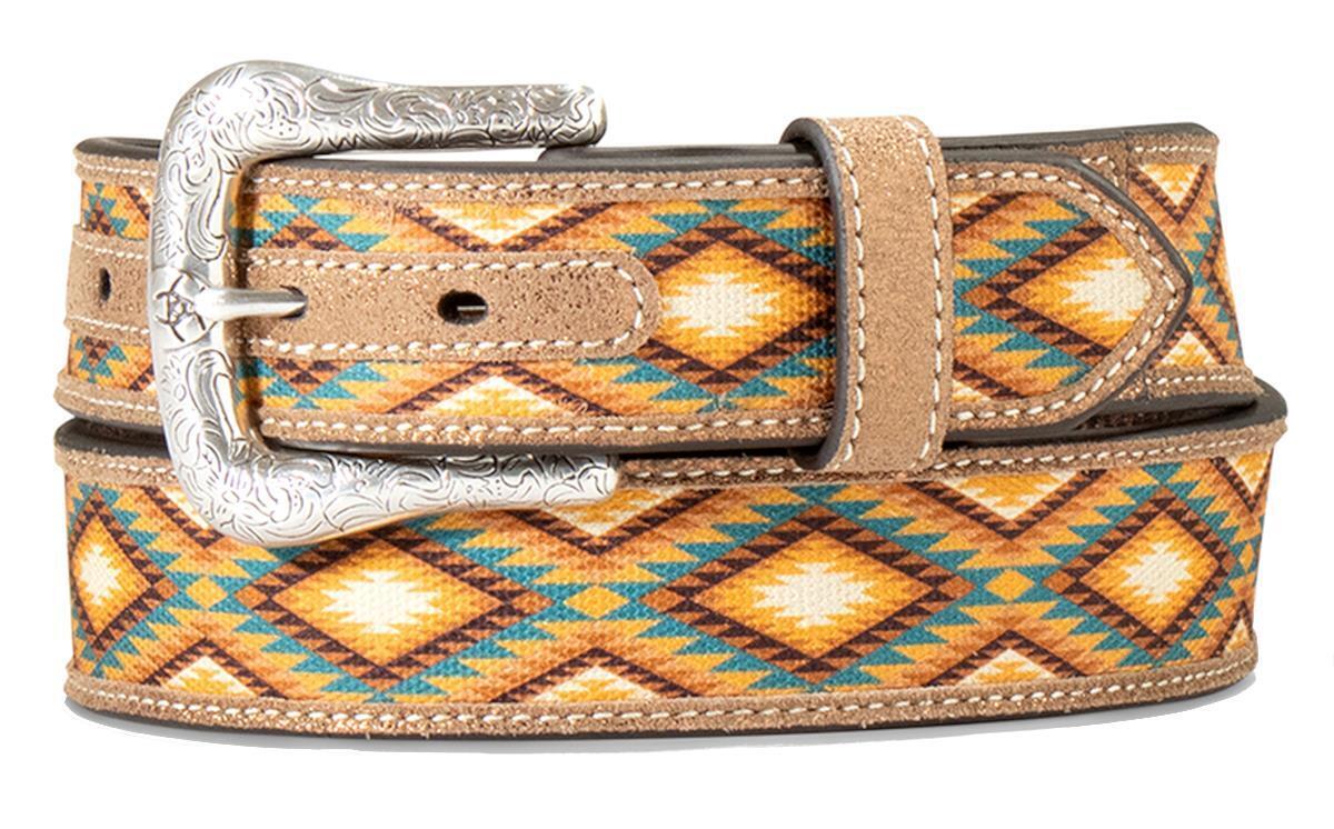 Ariat Ladies Belt Southwest Diamond Inlay Brown