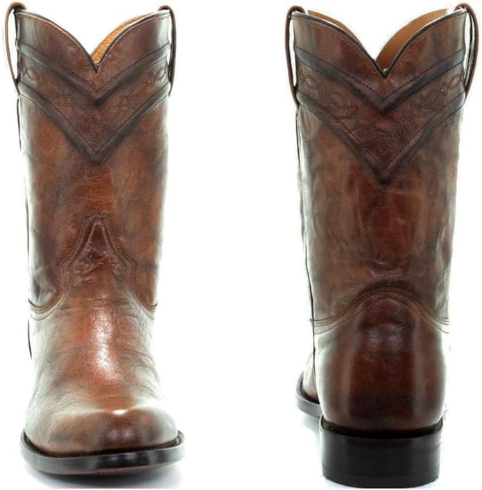 Corral Boots Men's Embroidery Round Toe Leather Western Boots Honey